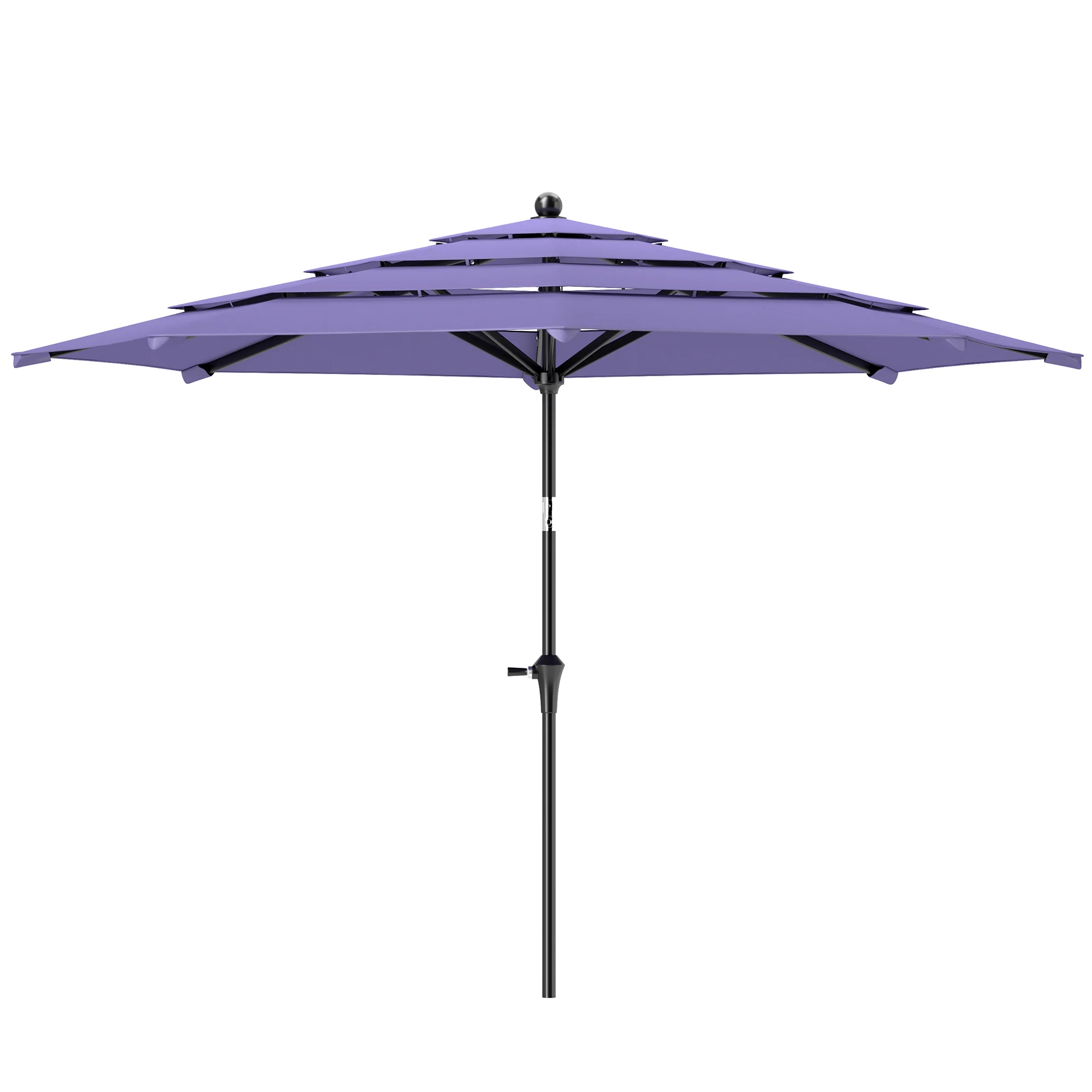 10.7' Patio Umbrella with 8 Ribs & Push-Button Tilt, Purple - Image 2