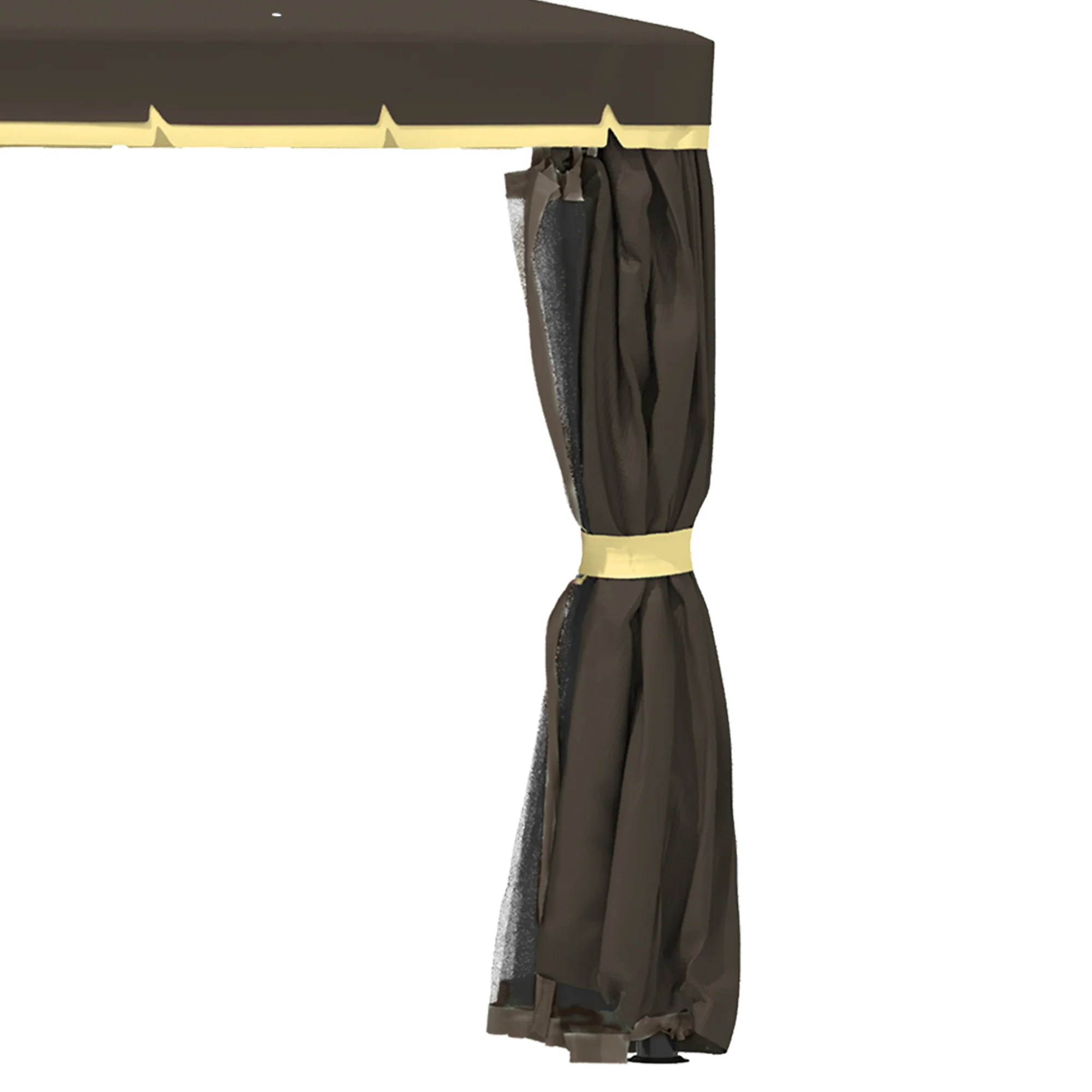 10' x 10' 2-Tier Gazebo with Zippered Mesh Walls & Aluminum Frame, Light Grey - Image 11
