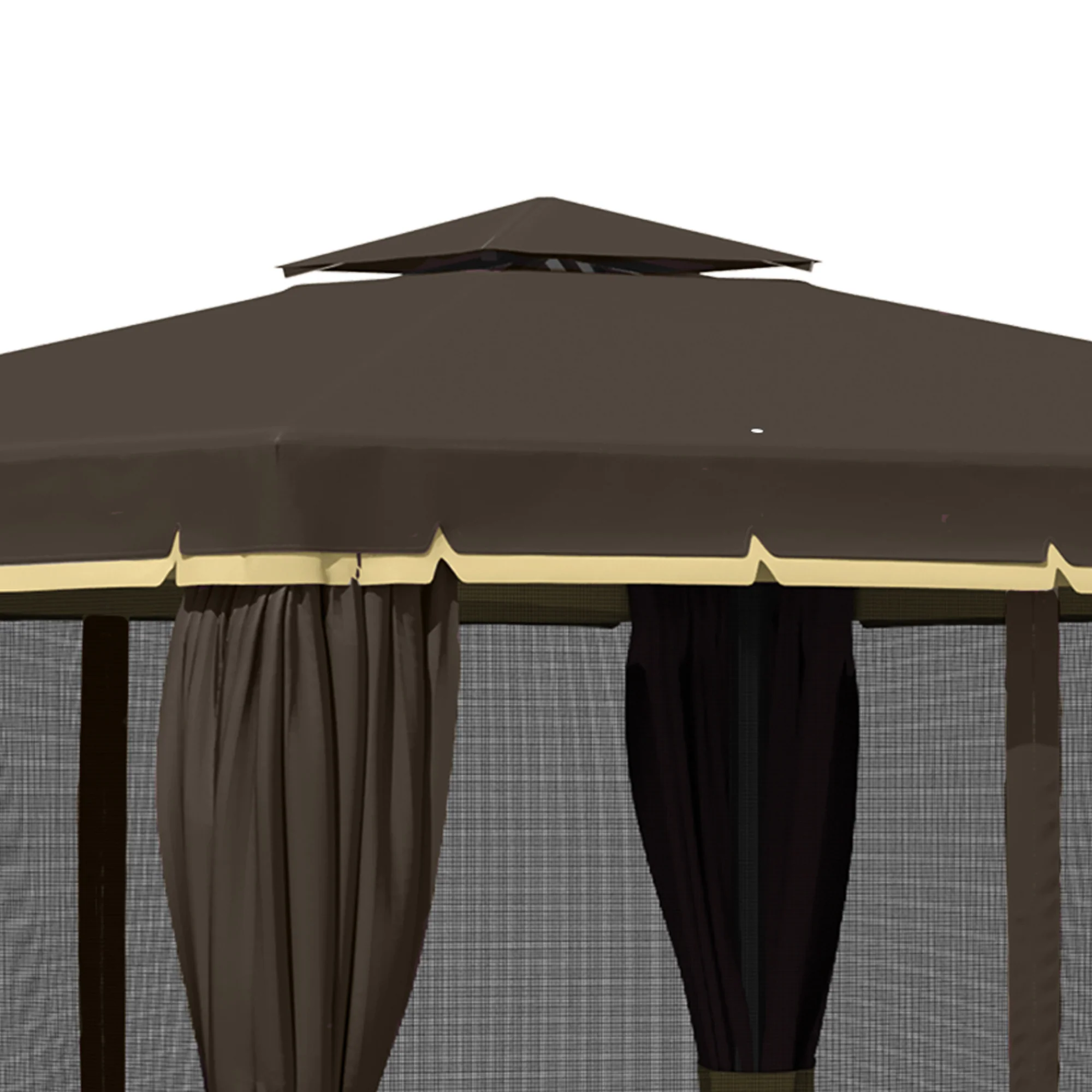 10' x 10' 2-Tier Gazebo with Zippered Mesh Walls & Aluminum Frame, Light Grey - Image 9