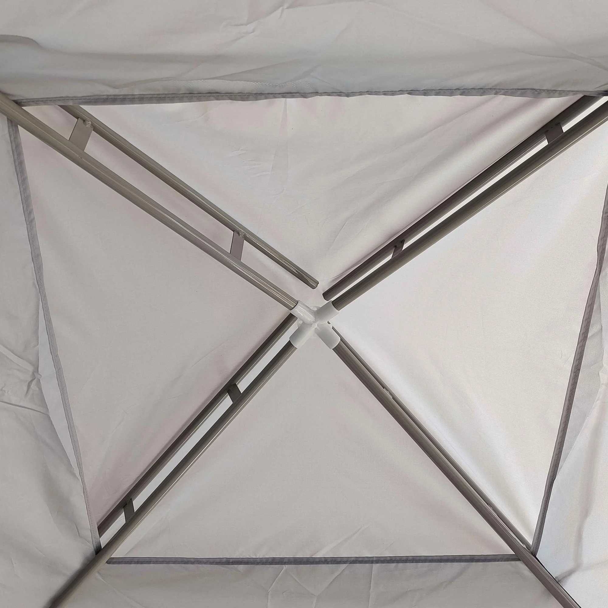 10' x 10' Canopy Tent with Mesh Netting and Double-Tier Roof, Grey - Image 10