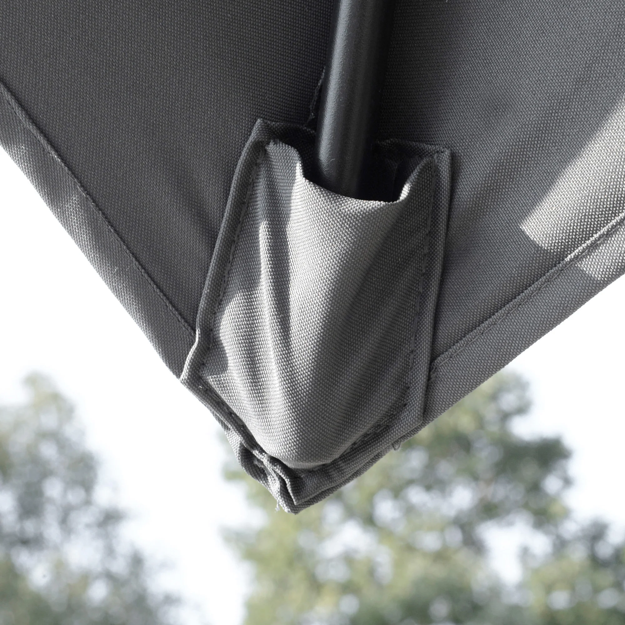 10' x 10' Double Top Square Offset Umbrella with Umbrella Cover, Light Grey - Image 11