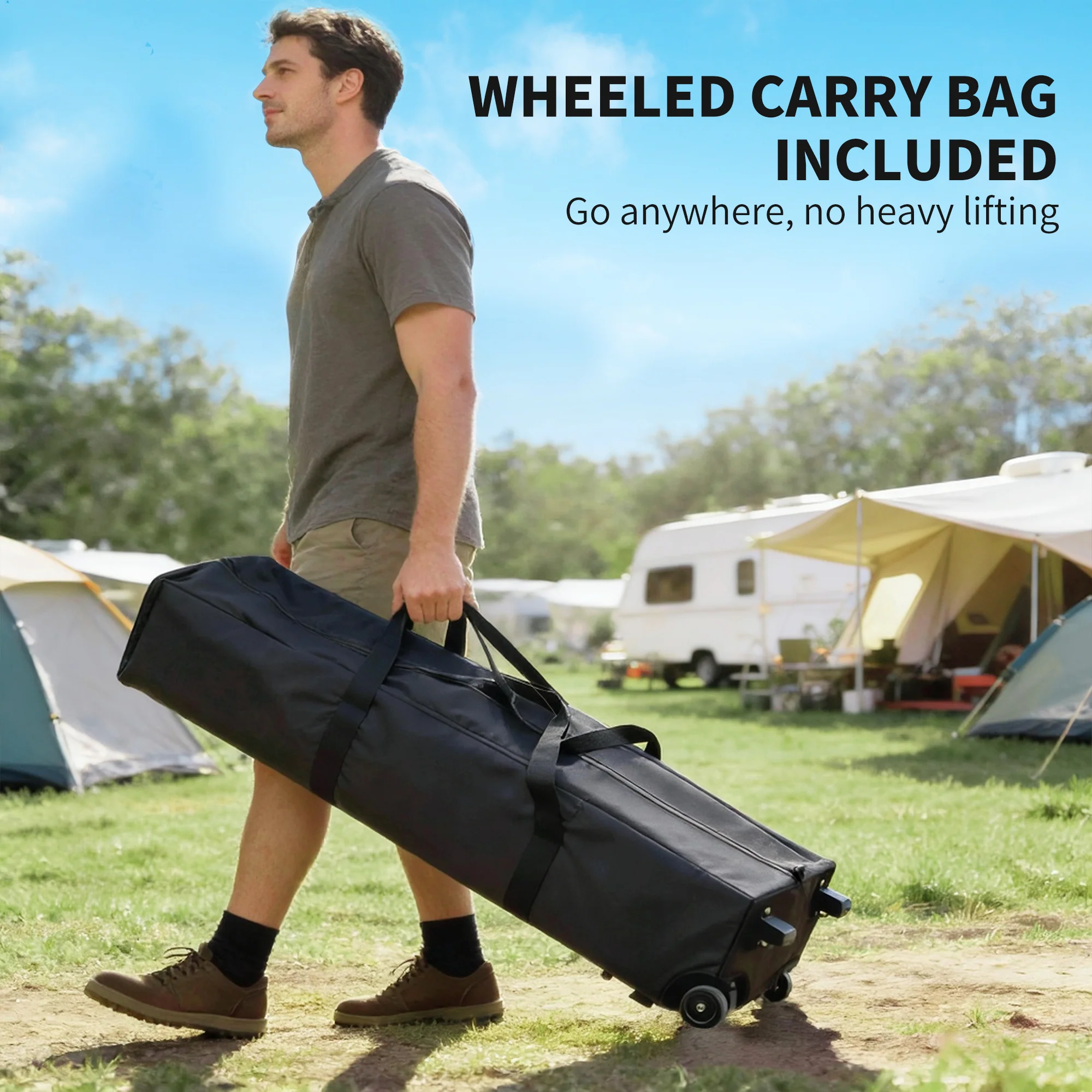 10' x 10' Pop Up Canopy Tent with Wheeled Carry Bag, Dark Gray - Image 10