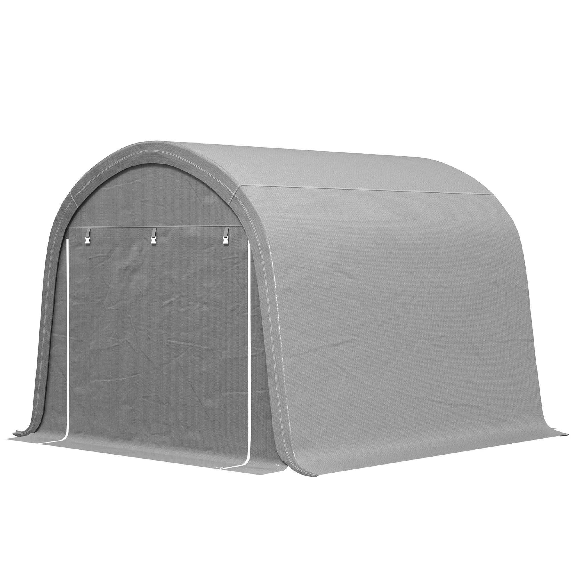 10' x 10' Heavy Duty Garden Storage Tent with Galvanized Frame, Light Grey - Image 2