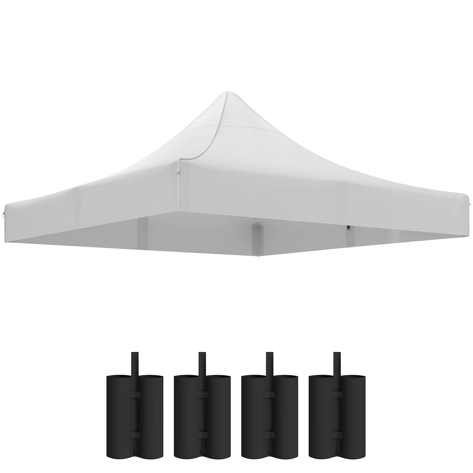 10' x 10' Gazebo Replacement Top with 4 Weight Bags & 8 Drain Holes, UPF50+, White - Image 12