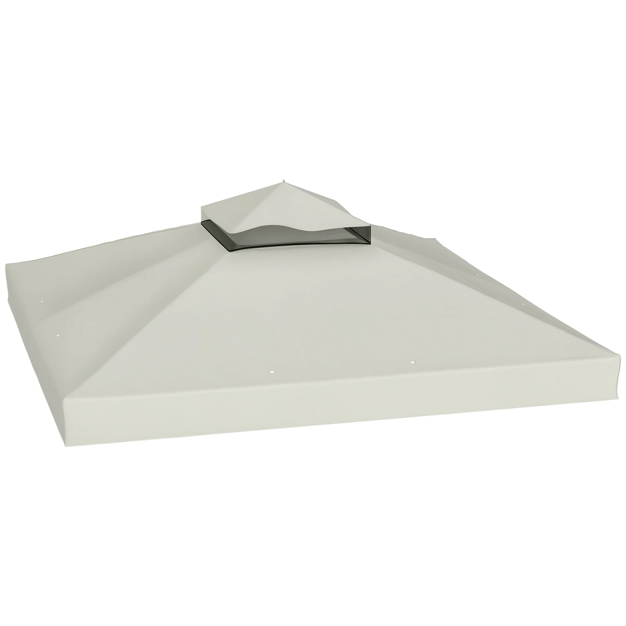 10' x 10' 2-Tier Gazebo Replacement Canopy Top Cover in Light Grey