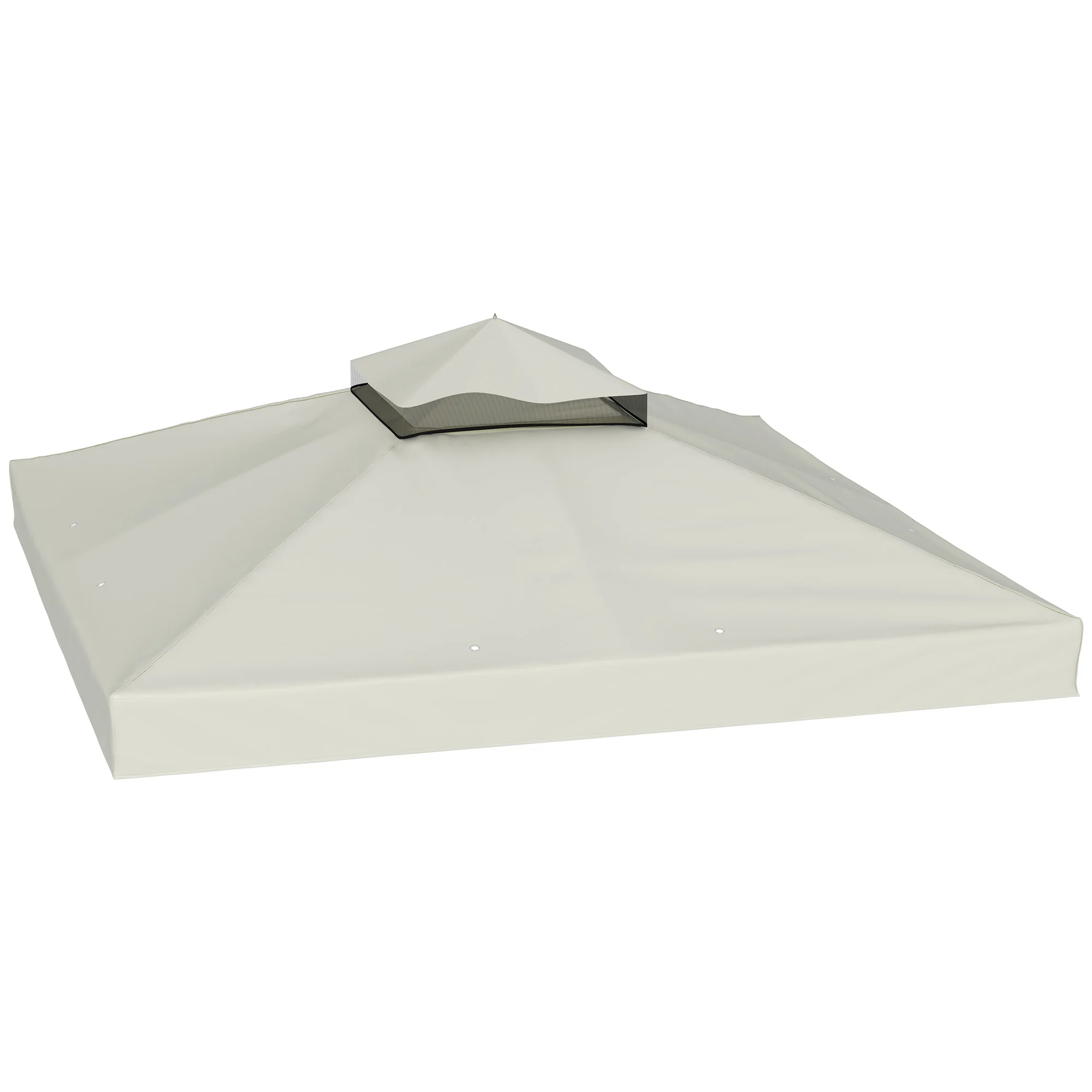 10' x 10' 2-Tier Gazebo Replacement Canopy Top Cover in Light Grey - Image 12