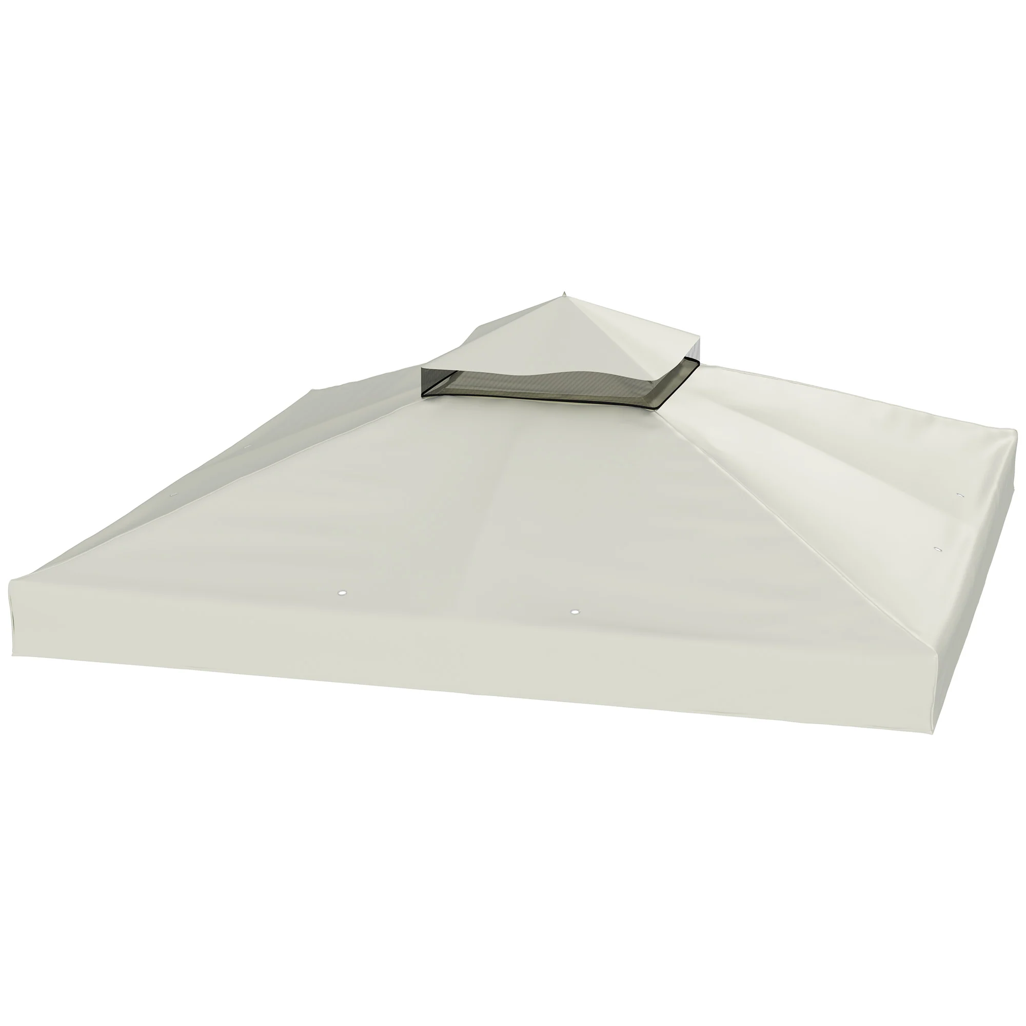 10' x 10' 2-Tier Gazebo Replacement Canopy Top Cover in Light Grey - Image 2