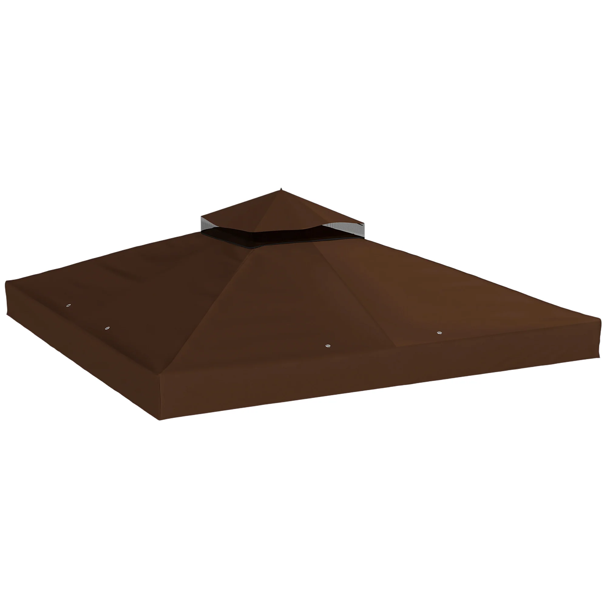 10' x 10' 2-Tier Gazebo Replacement Canopy Top Cover, Coffee - Image 12