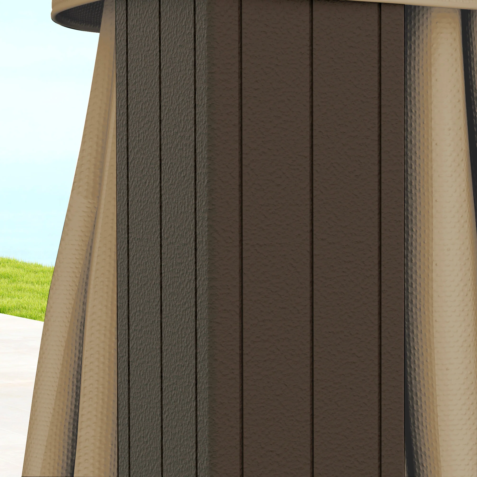 10' x 10' Hardtop Gazebo with Mosquito Netting & Aluminum Frame, Brown - Image 11