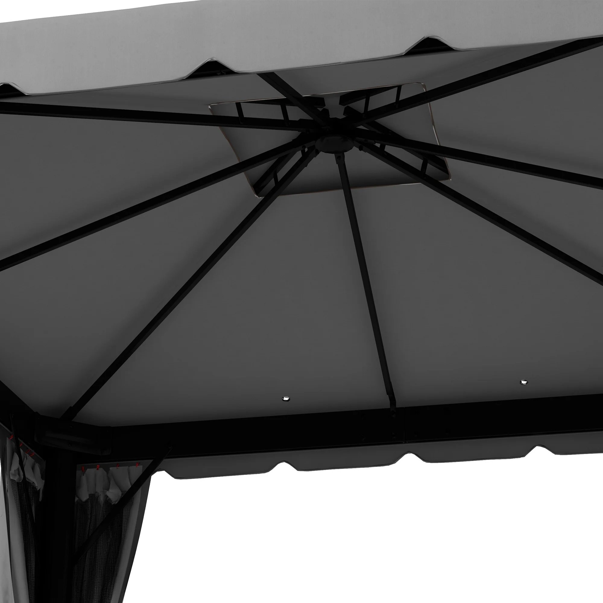 10' x 10' Soft-top Gazebo with Polyester Curtains & Mesh Screens, Light Grey - Image 10