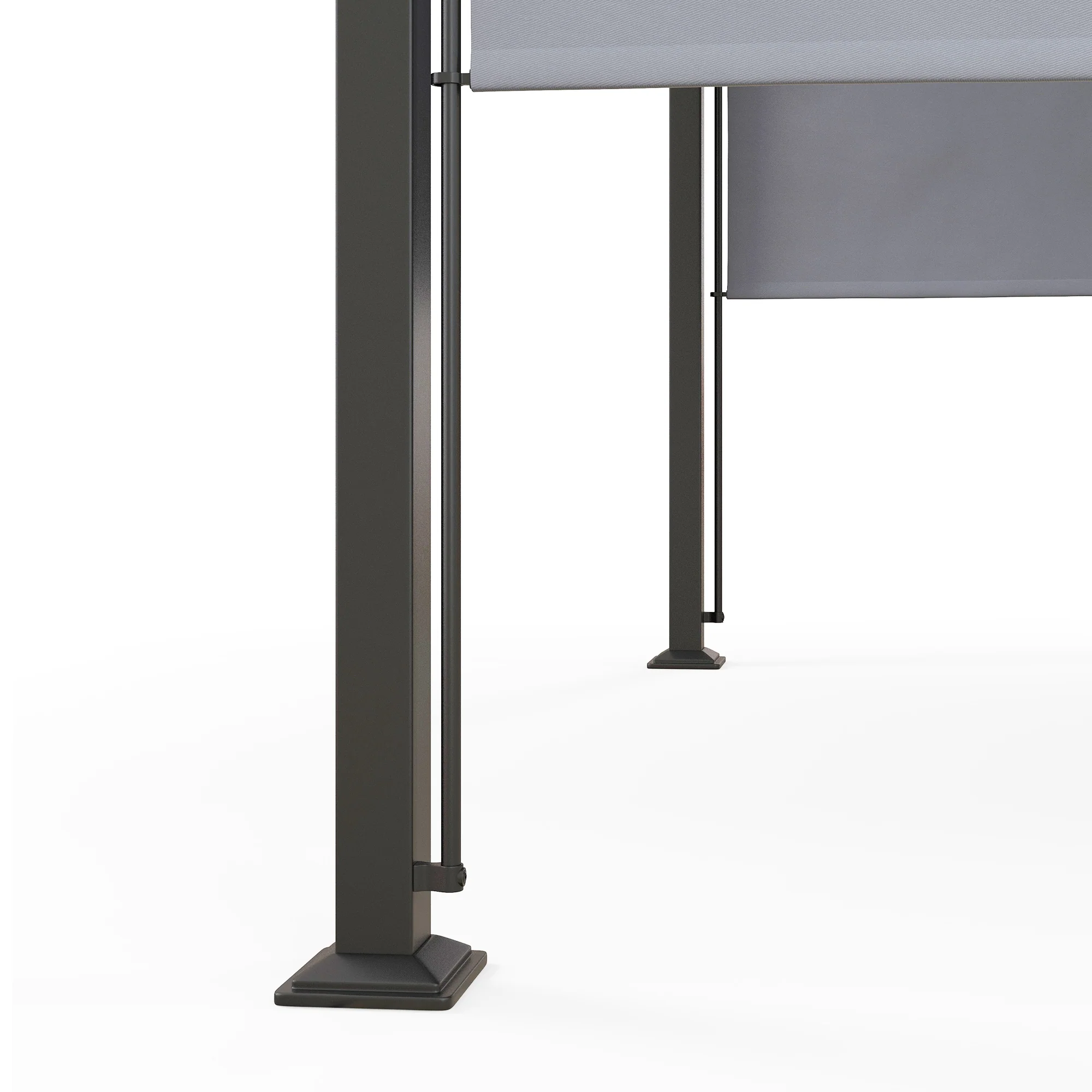 10' x 10' Outdoor Pergola Patio Gazebo Canopy Sun Shelter with Steel Frame, Grey - Image 11