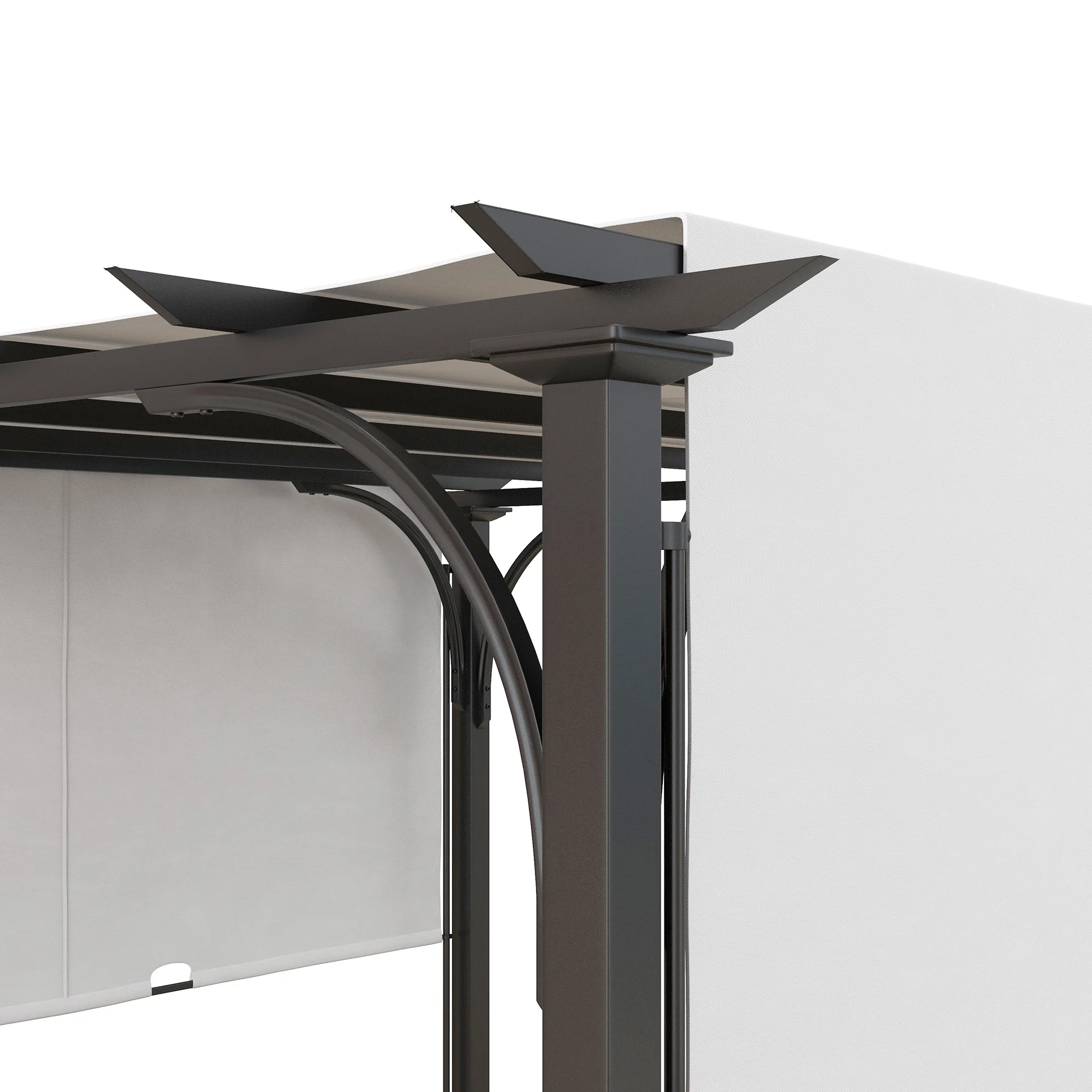 10' x 10' Outdoor Pergola Patio Gazebo Canopy Sun Shelter with Steel Frame, White - Image 10