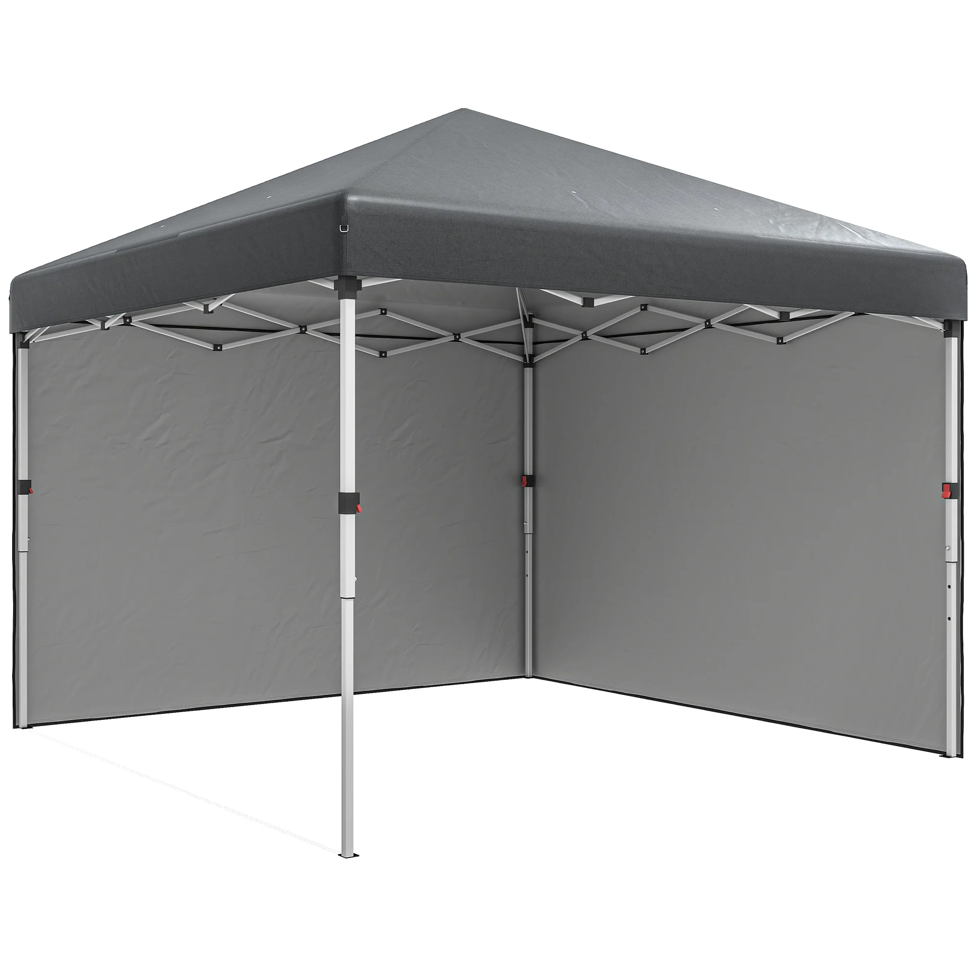 10' x 10' Pop Up Canopy Tent with Sidewalls and Roller Bag, Dark Grey - Image 12