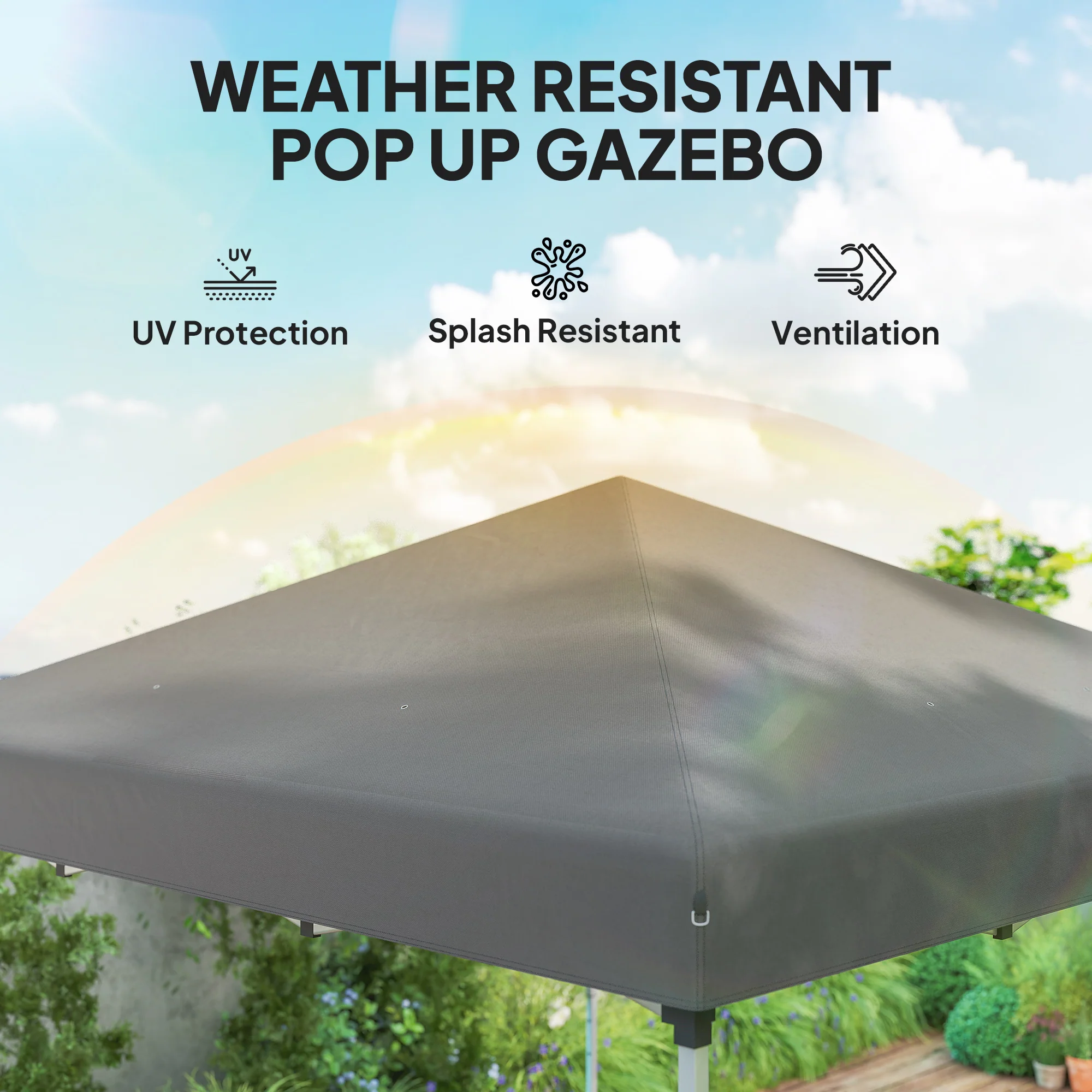 10' x 10' Pop Up Canopy Tent with Sidewalls and Roller Bag, Dark Grey - Image 8