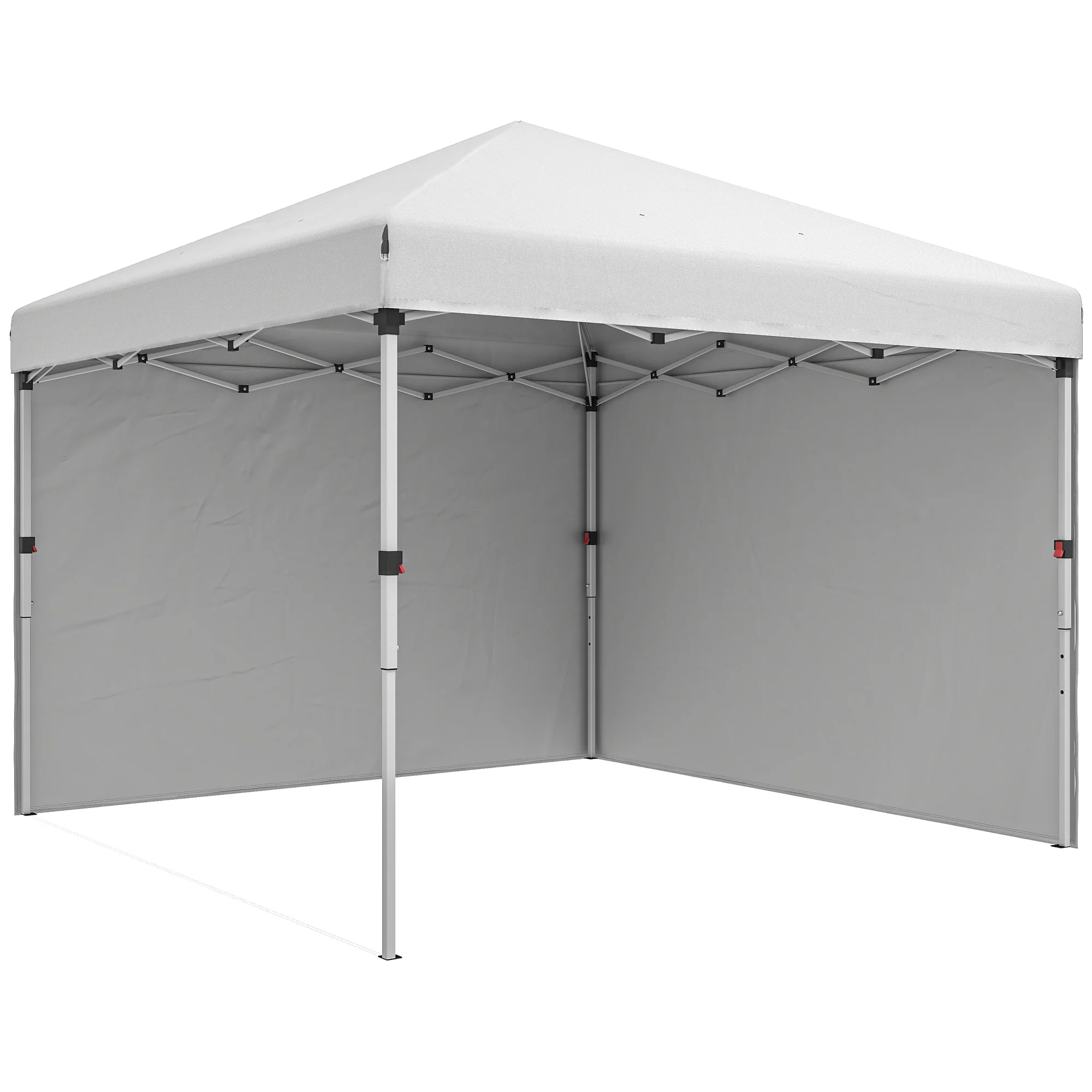 10' x 10' Pop Up Canopy Tent with Sidewalls and Roller Bag, White - Image 12