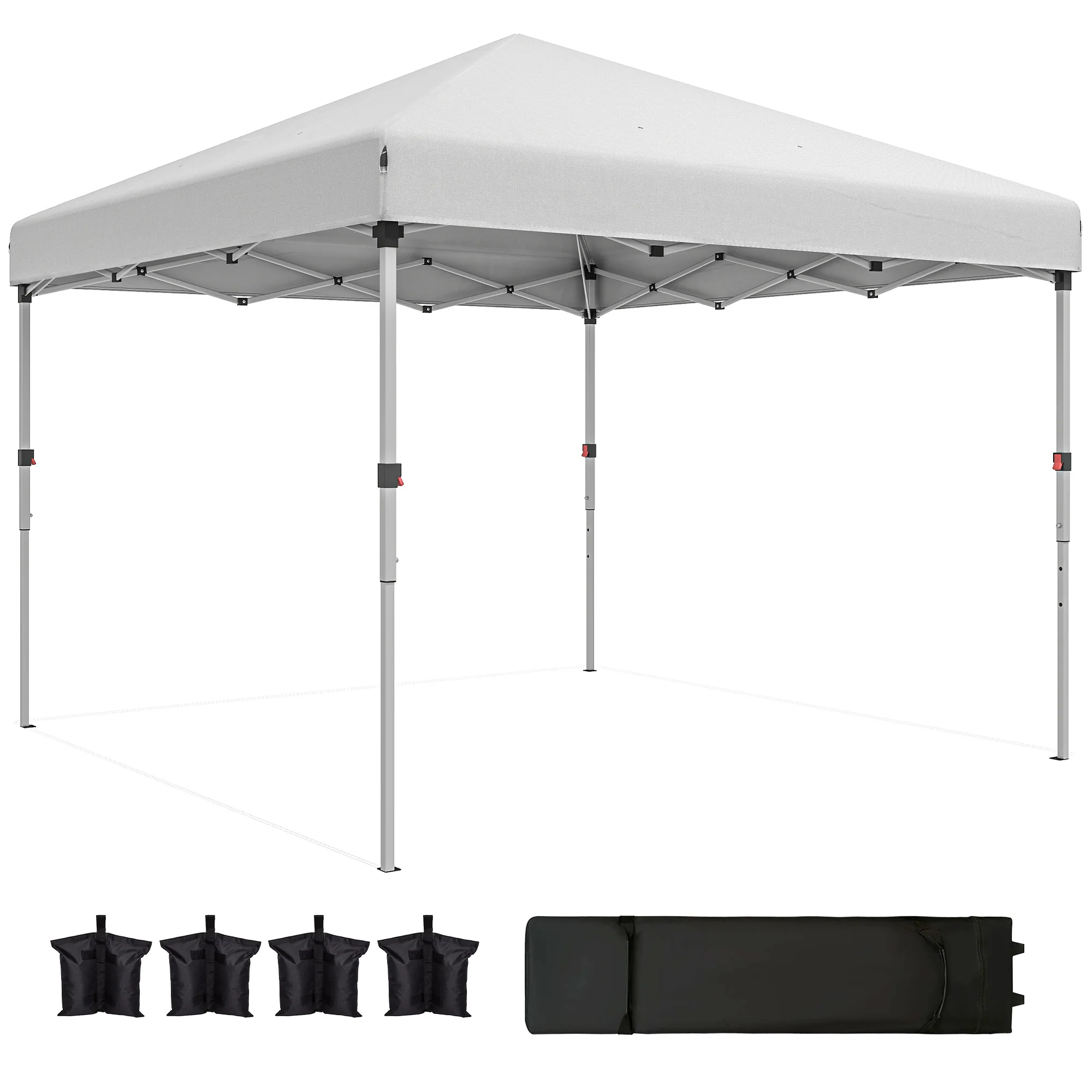 10' x 10' Pop Up Canopy Tent with Sidewalls and Roller Bag, White - Image 2