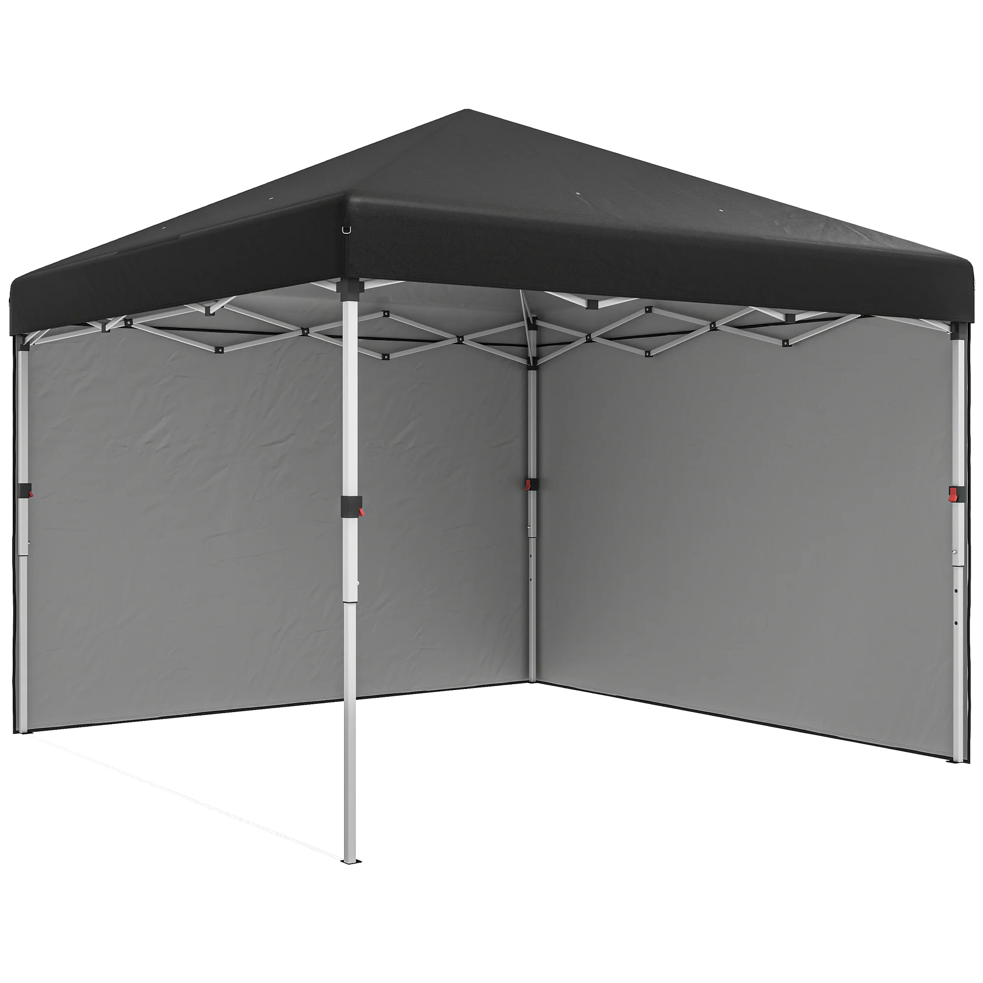 10' x 10' Pop Up Canopy Tent with Sidewalls and Roller Bag, Black - Image 12
