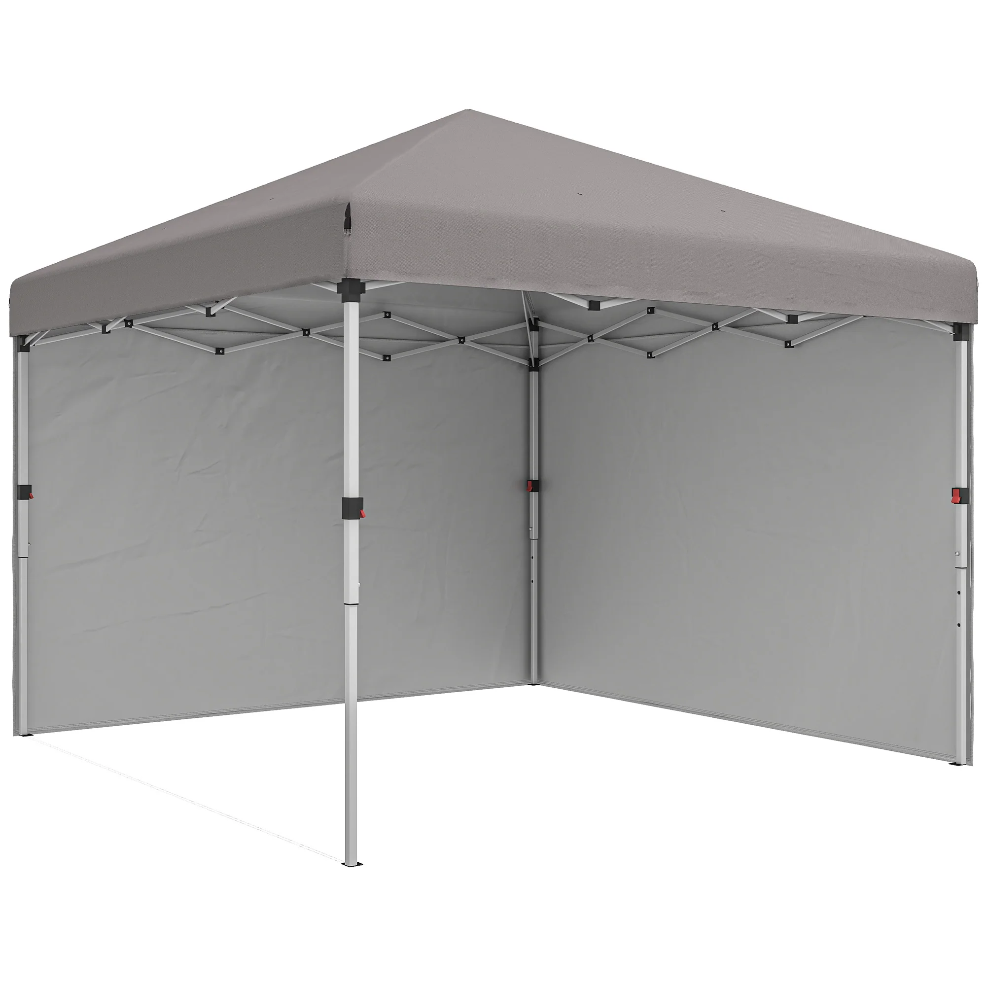 10' x 10' Pop Up Canopy Tent with Sidewalls and Roller Bag, Light Grey - Image 12