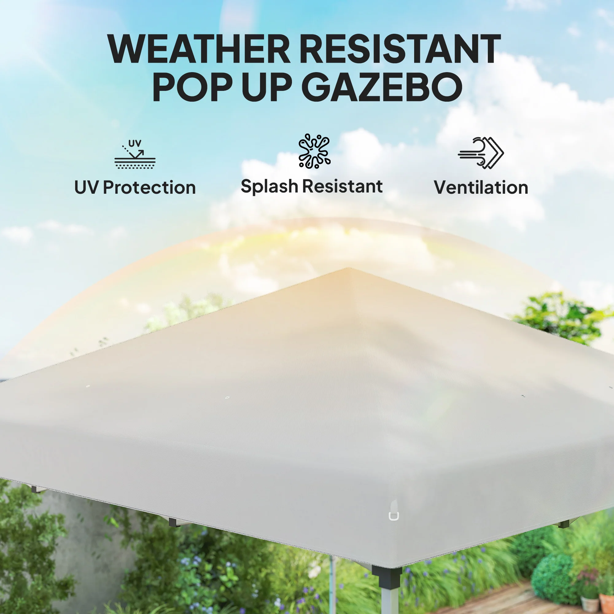 10' x 10' Pop Up Canopy Tent with Sidewalls and Roller Bag, White - Image 8