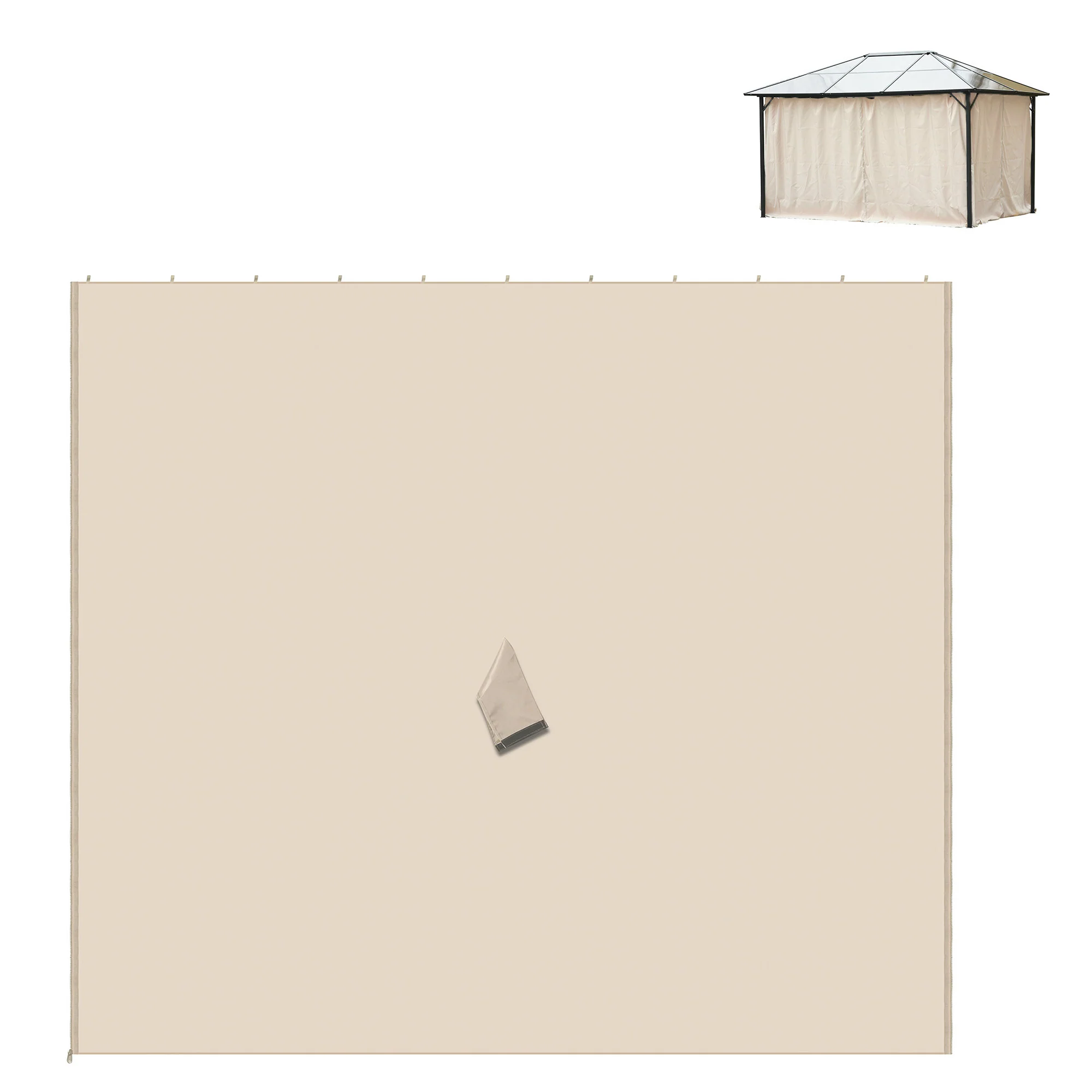 10' x 10' Universal Gazebo Sidewall Set (4 Panels) with Hooks, Beige - Image 2
