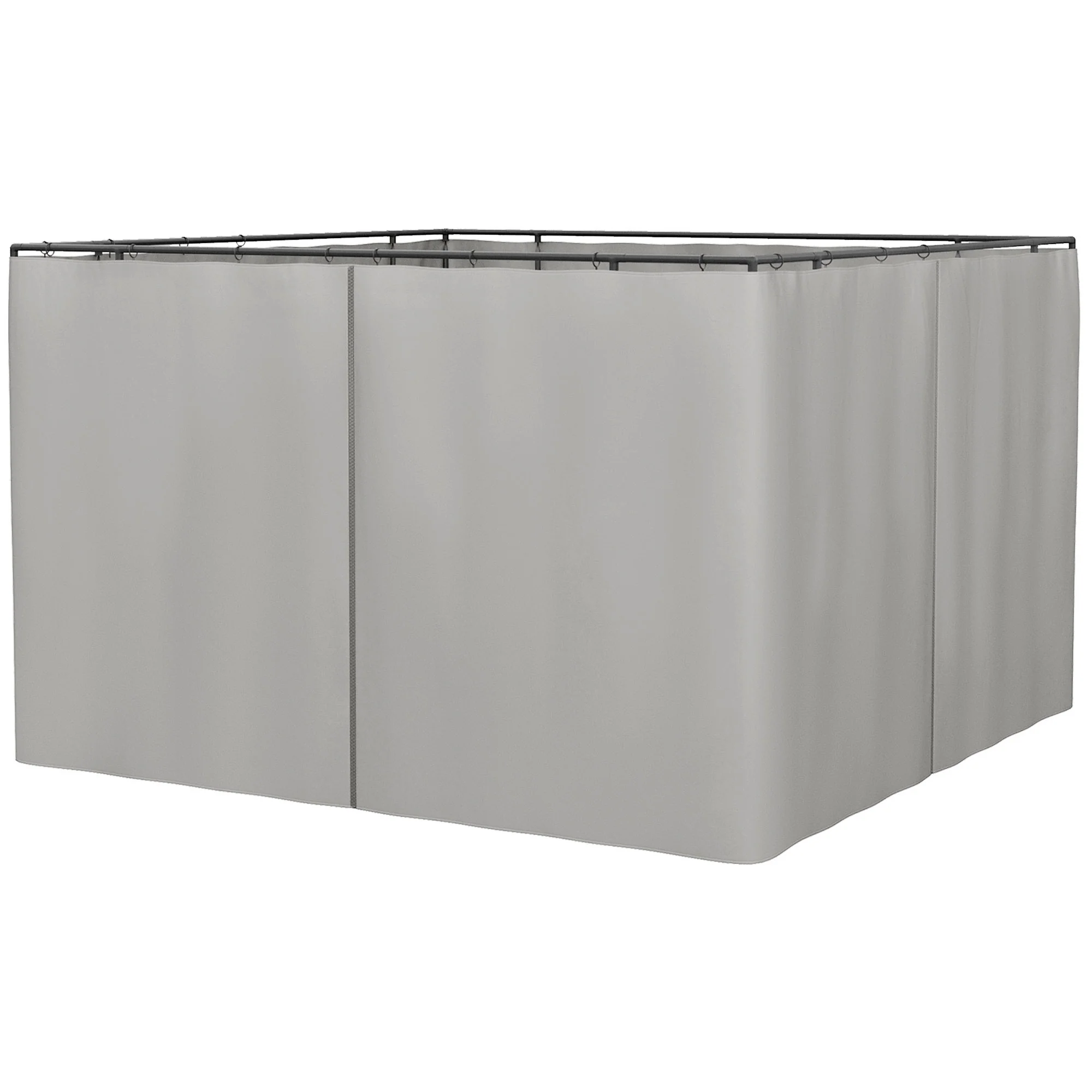 10' x 10' Universal Gazebo Sidewall Set (4 Panels) with Hooks, Light Grey - Image 12