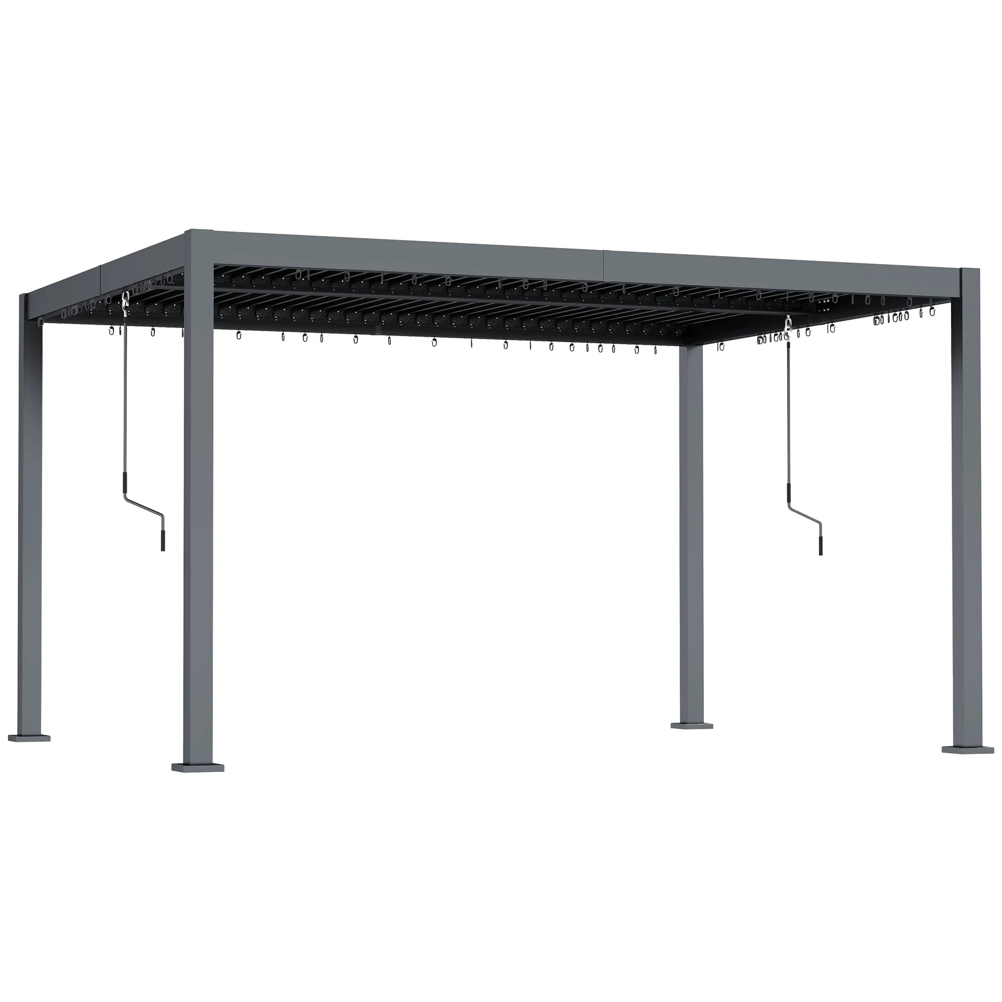 10' x 12' Louvered Pergola with Adjustable Metal Roof, Aluminum Frame