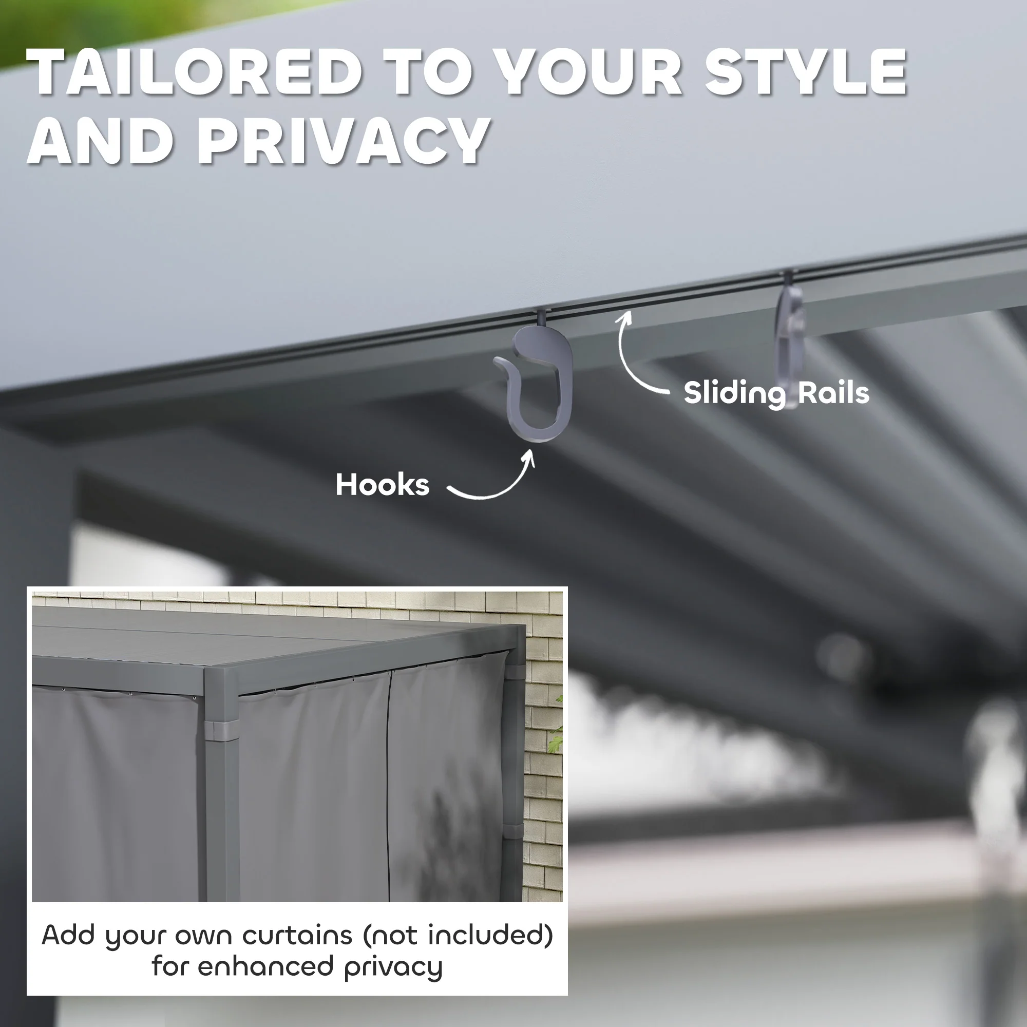 10' x 12' Louvered Pergola with Adjustable Metal Roof, Aluminum Frame - Image 9
