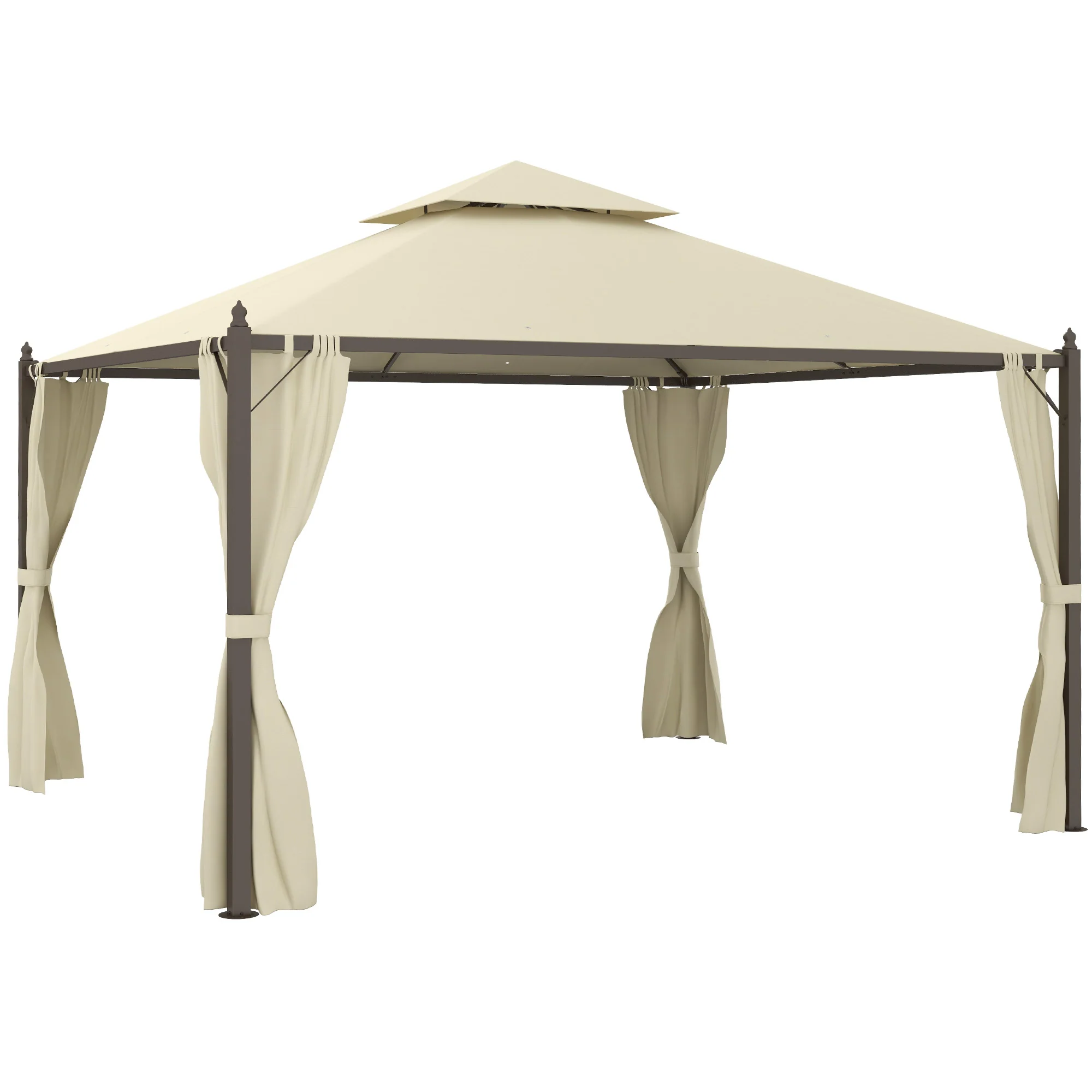 10' x 12' Steel Patio Gazebo with Privacy Curtains - Image 12