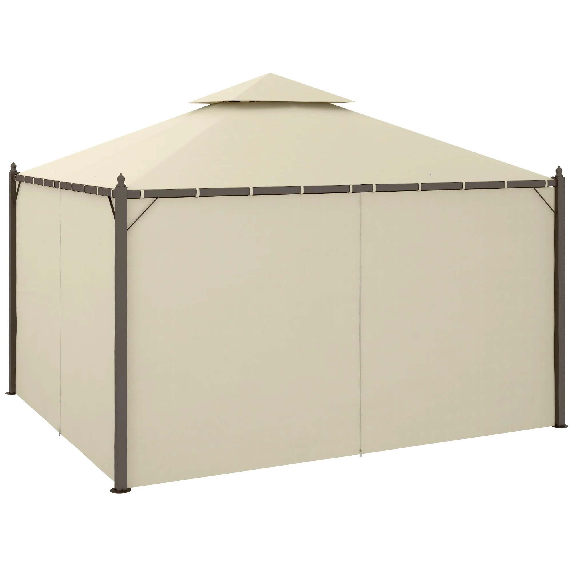 10' x 12' Steel Patio Gazebo with Privacy Curtains - Image 2
