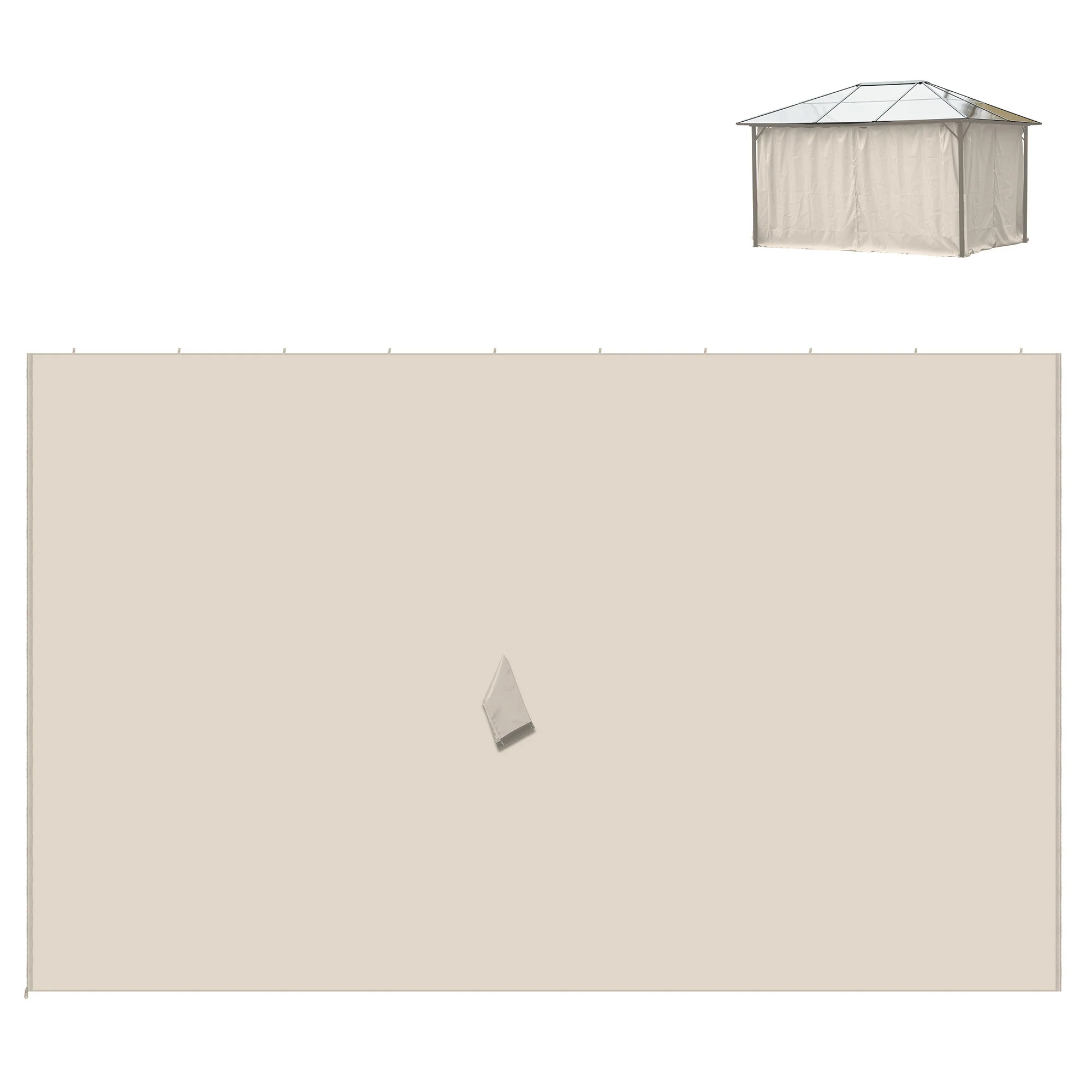 10' x 12' Universal Gazebo Sidewall Set (4 Panels) with Hooks, Beige - Image 2