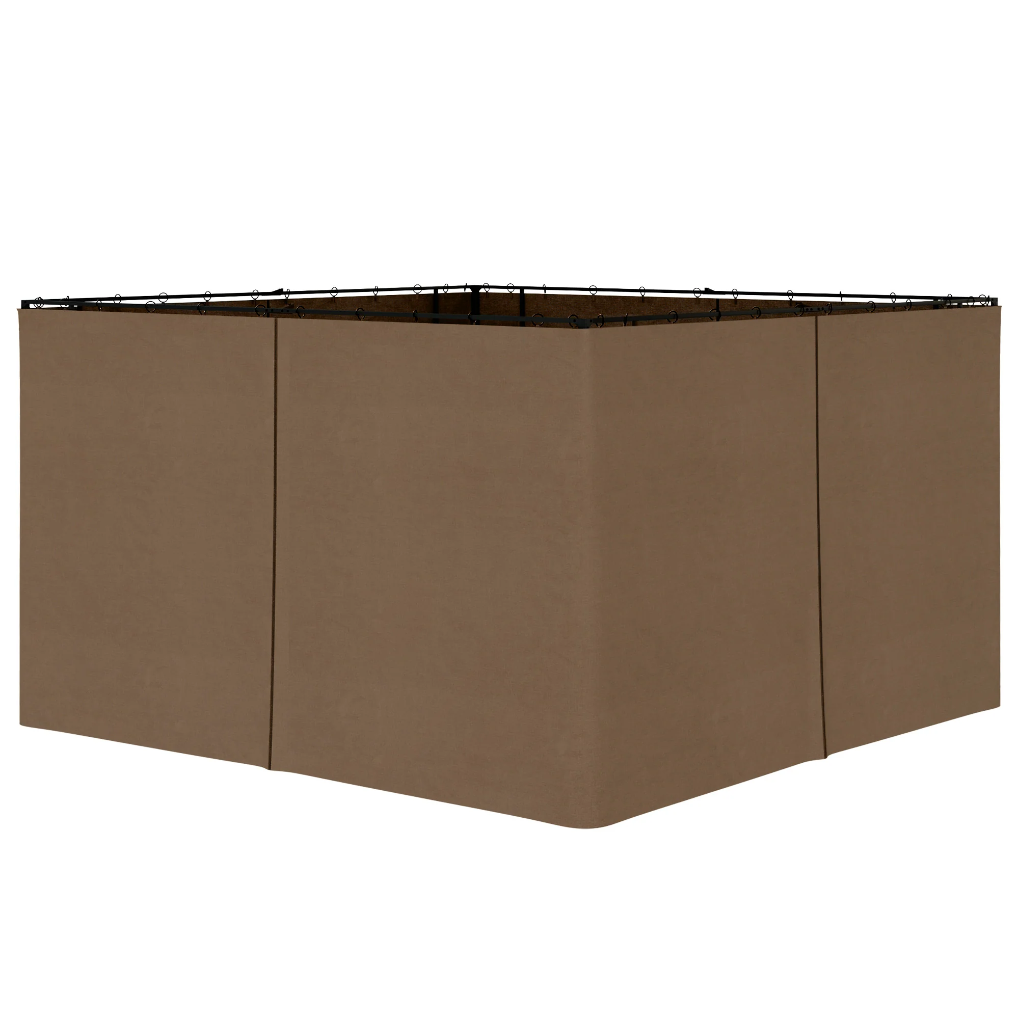 10' x 12' Universal Gazebo Sidewall Set (4 Panels) with Hooks, Brown - Image 2
