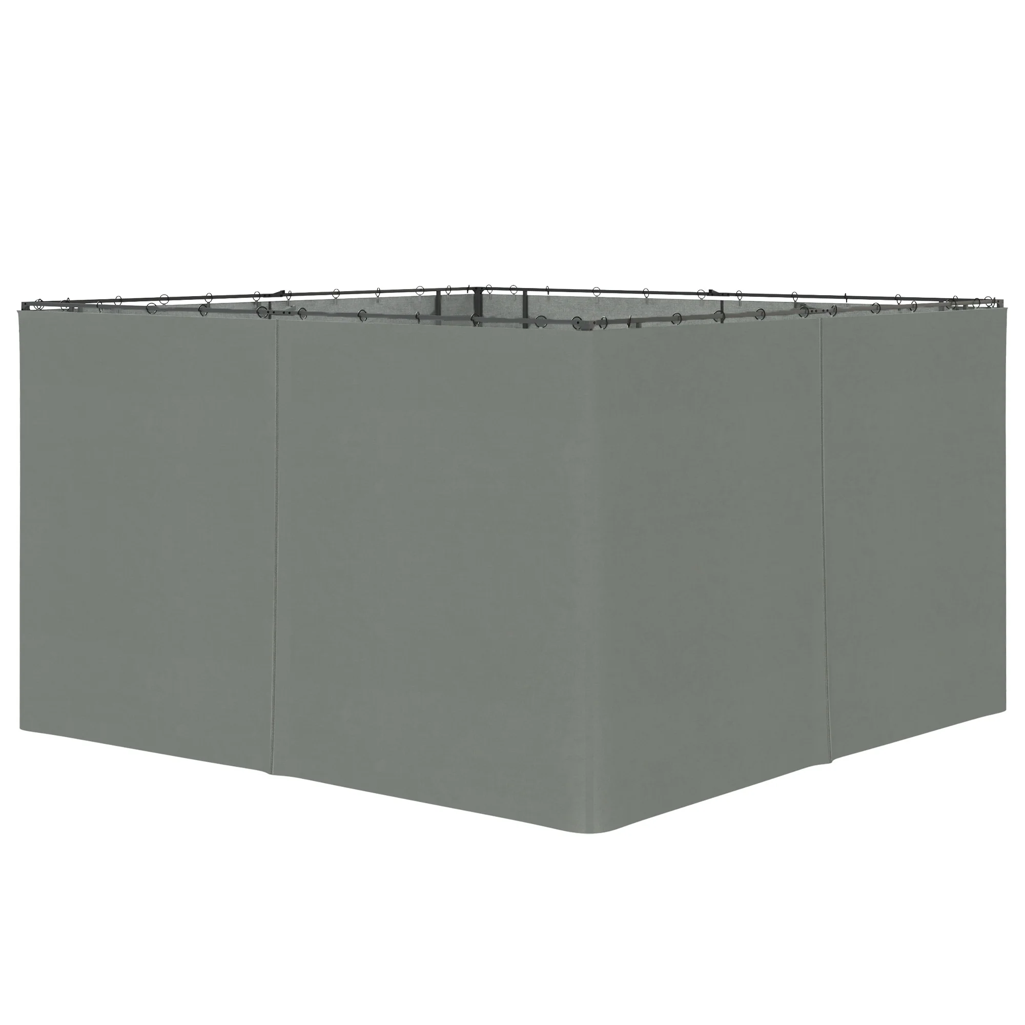 10' x 12' Universal Gazebo Sidewall Set (4 Panels) with Hooks, Dark Grey - Image 2