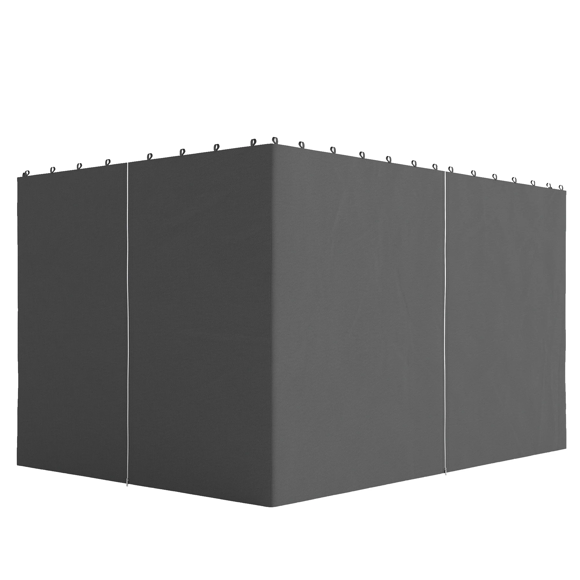 10' x 12' Gazebo Sidewall Set with 4 Panels and Hooks, Grey - Image 2