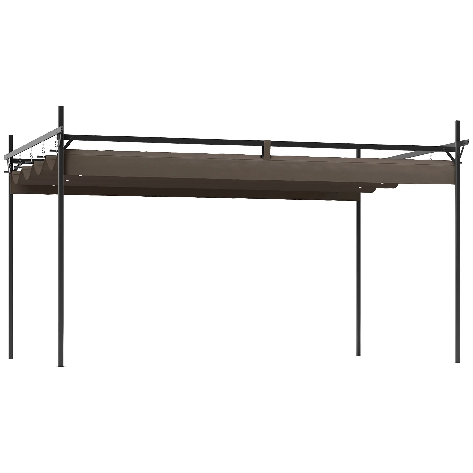 10' x 13' Retractable Pergola Canopy, Brown - Image 12