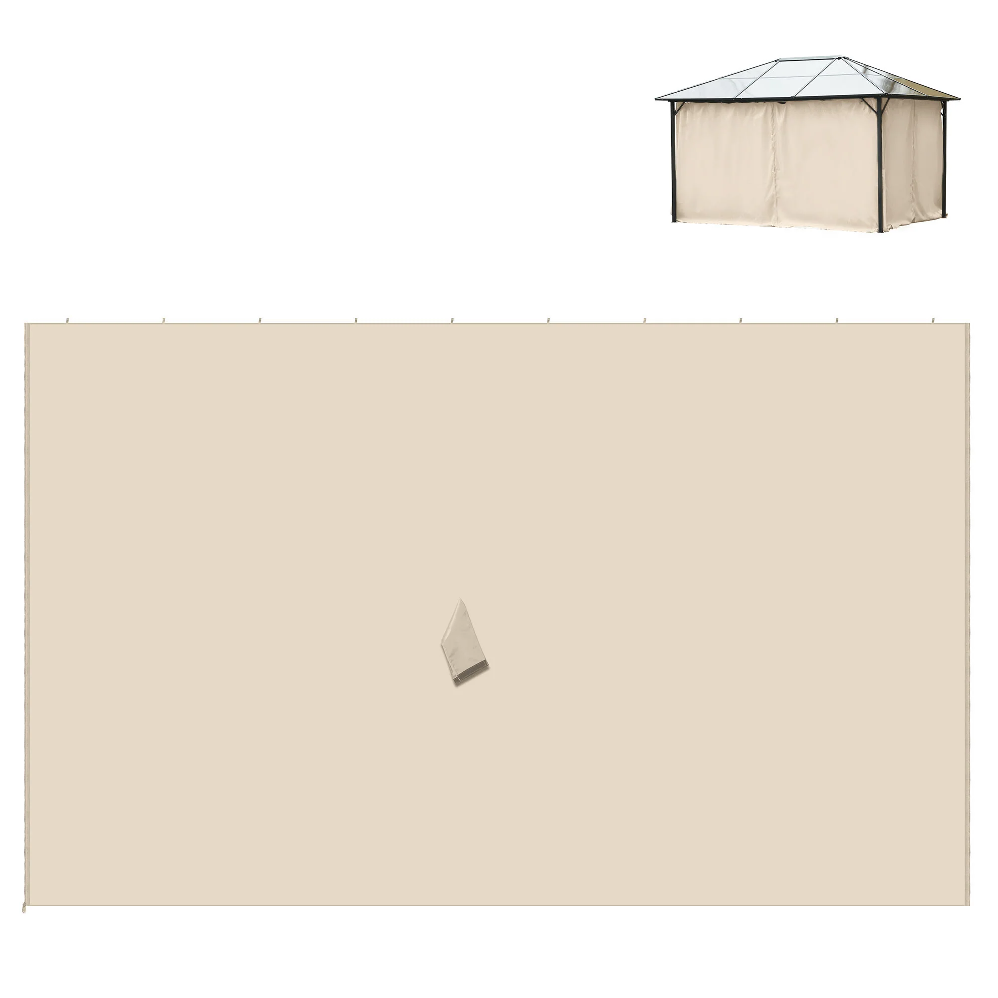 10' x 13' Universal Gazebo Sidewall Set (4 Panels) with Hooks, Beige - Image 10