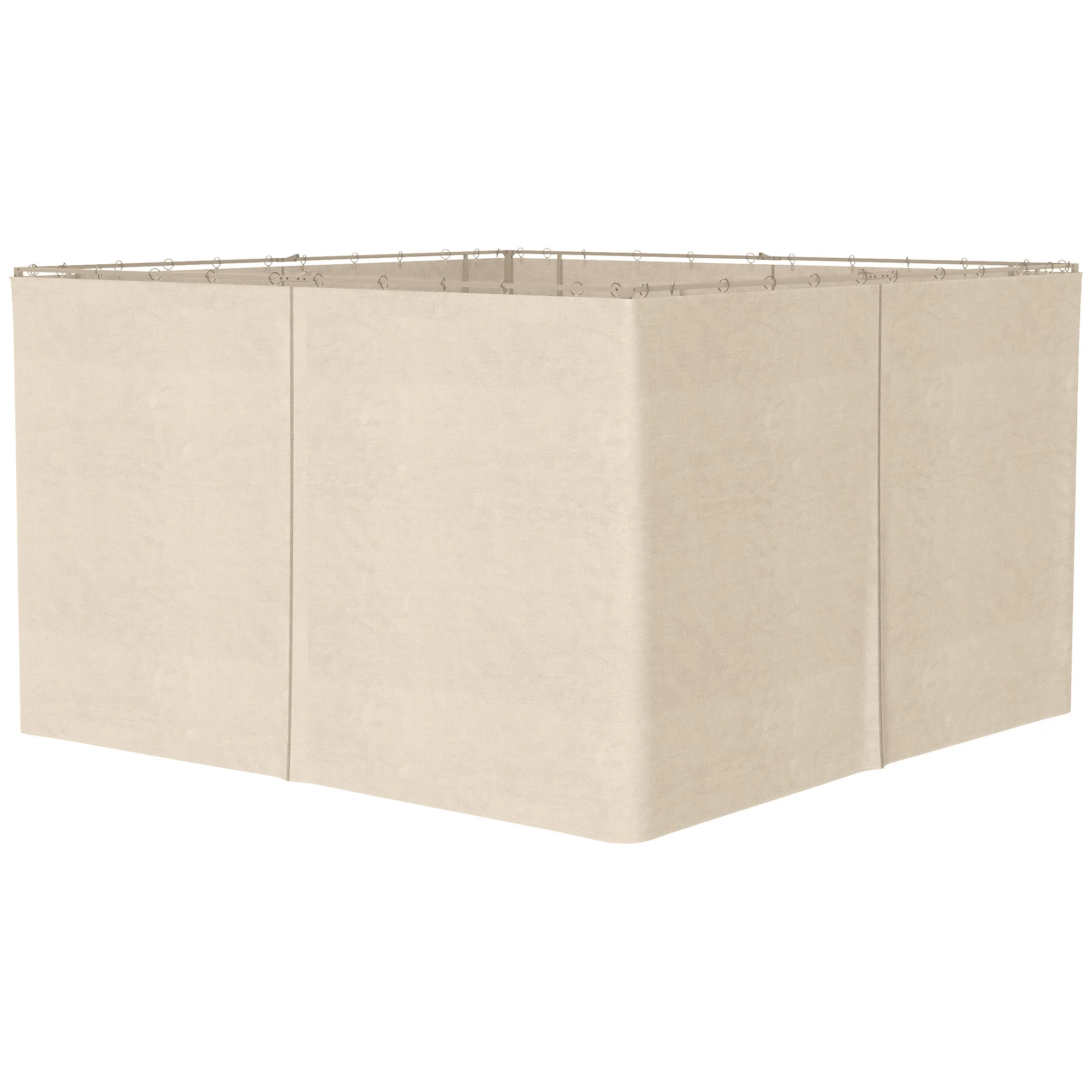 10' x 13' Universal Gazebo Sidewall Set (4 Panels) with Hooks, Beige - Image 2