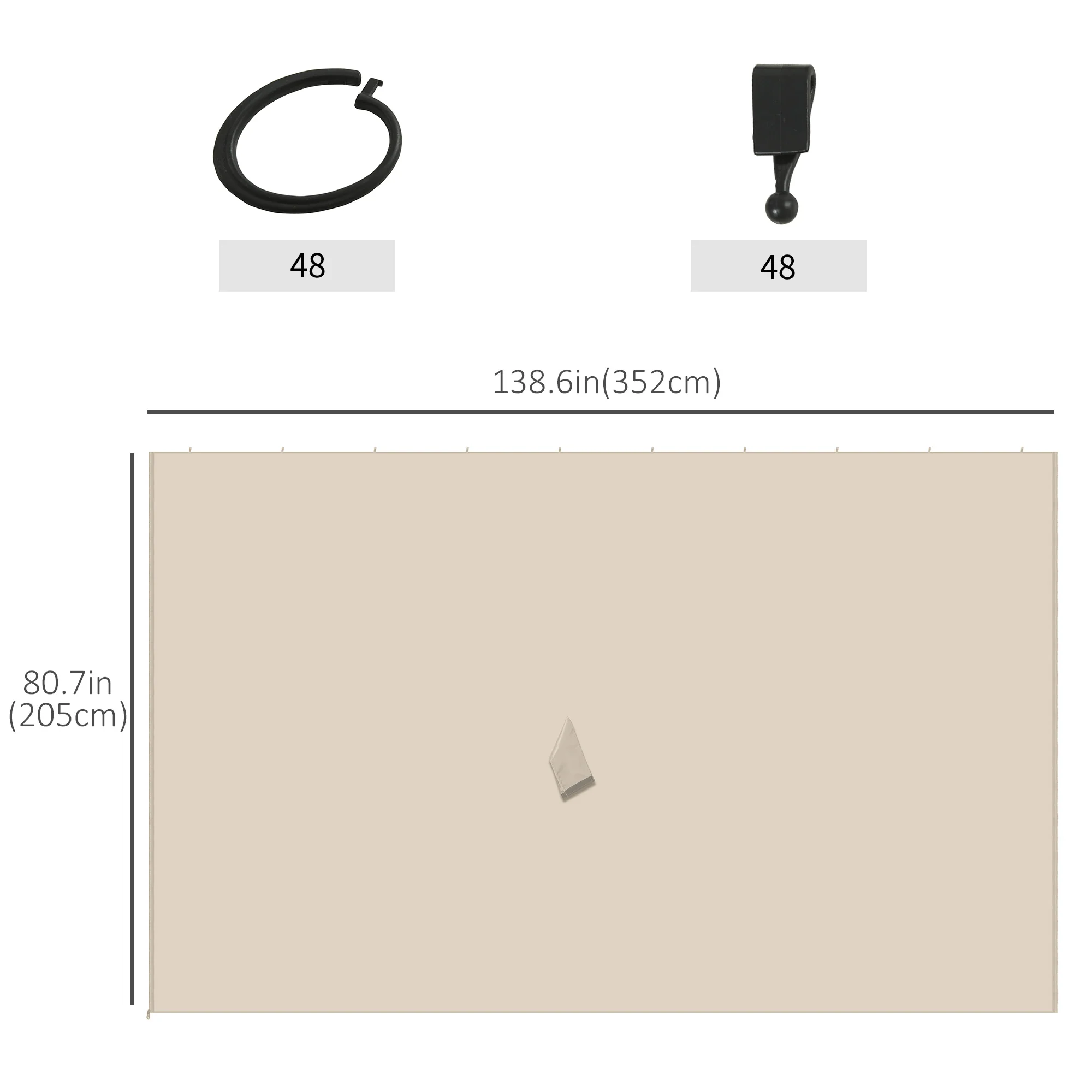 10' x 13' Universal Gazebo Sidewall Set (4 Panels) with Hooks, Beige - Image 5
