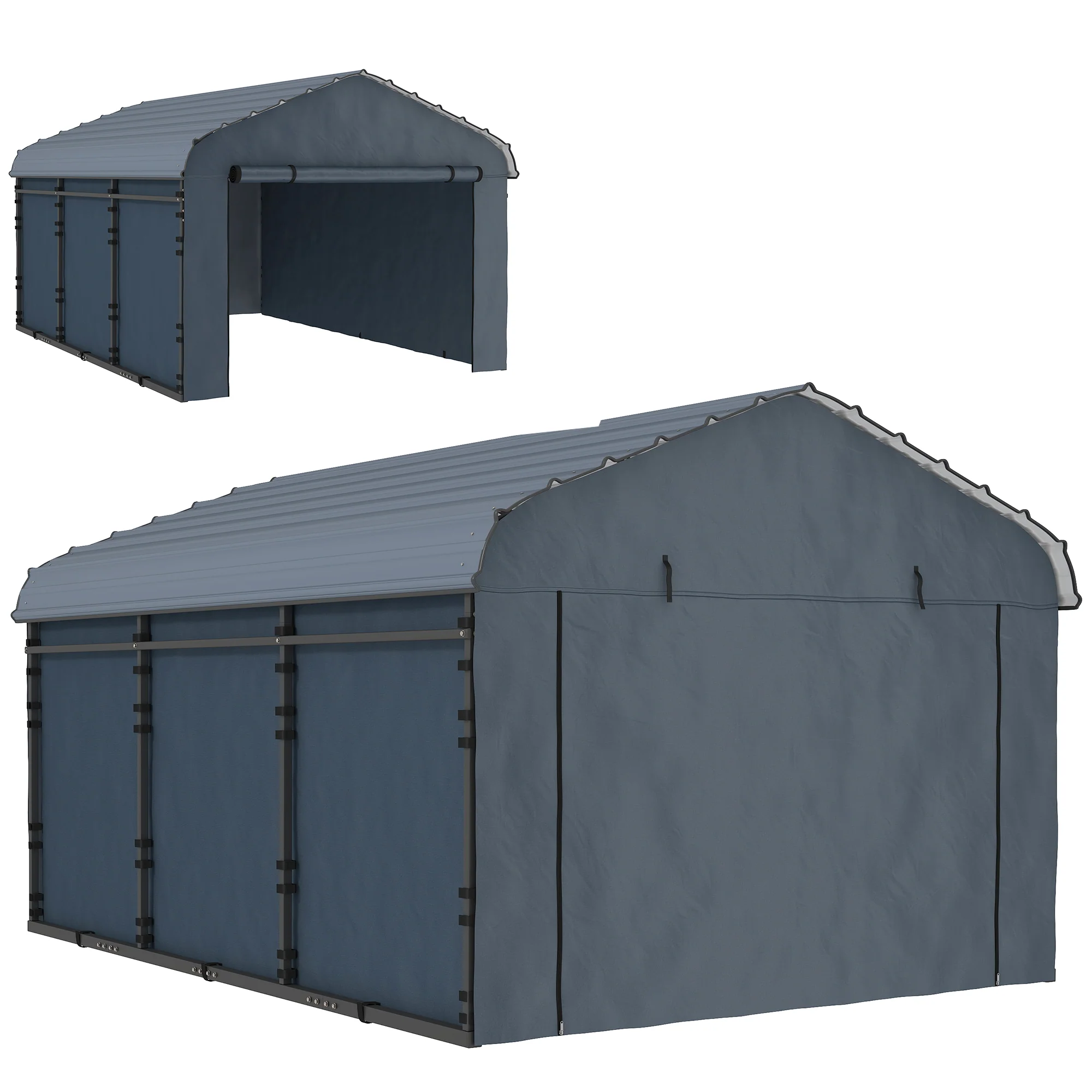 10' x 15' Waterproof Metal Carport with Removable Sidewalls - Image 2
