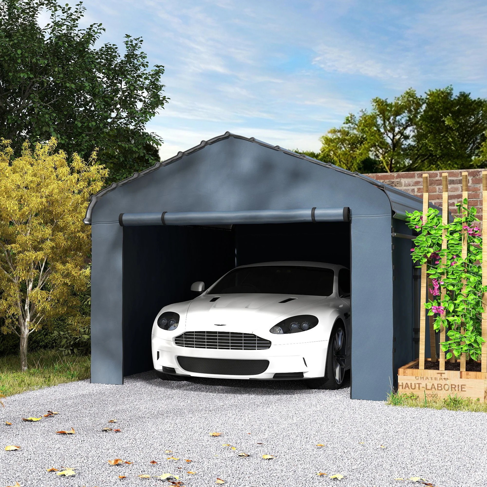10' x 15' Waterproof Metal Carport with Removable Sidewalls - Image 4