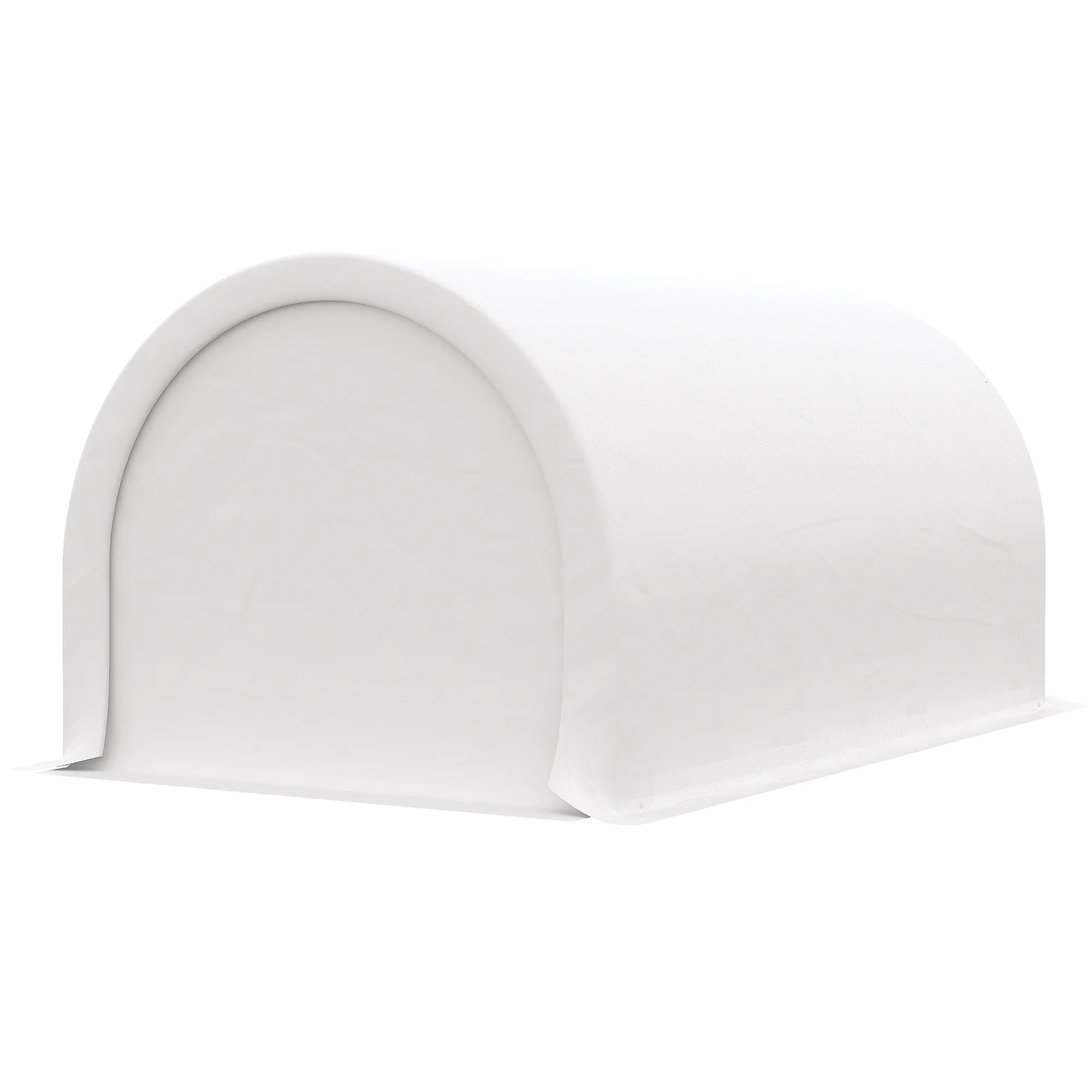 10' x 16' Portable Garage with Zippered Door and Anti-UV PE Cover, White - Image 2