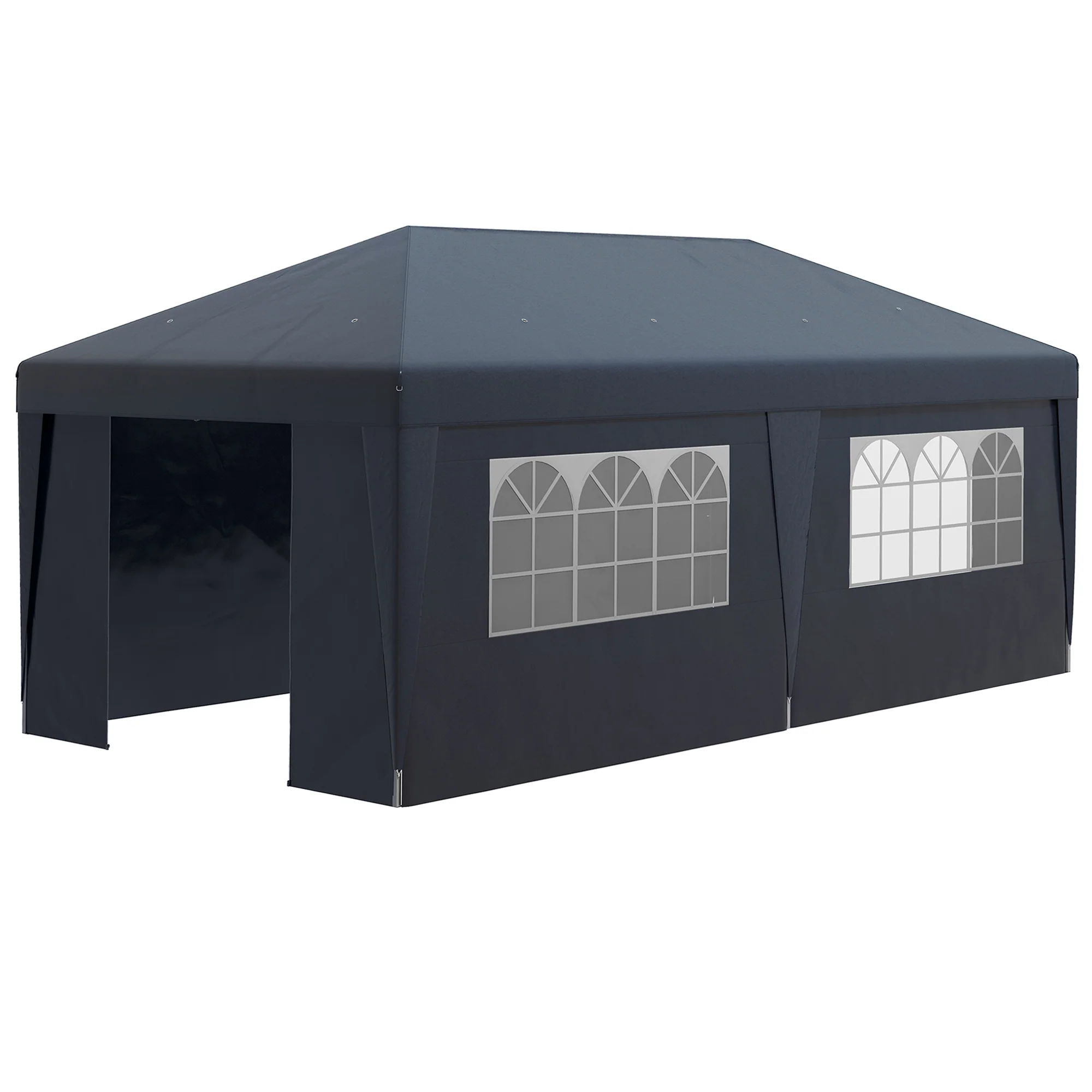 10' x 19.5' Pop Up Canopy Tent with Sidewalls, Dark Blue