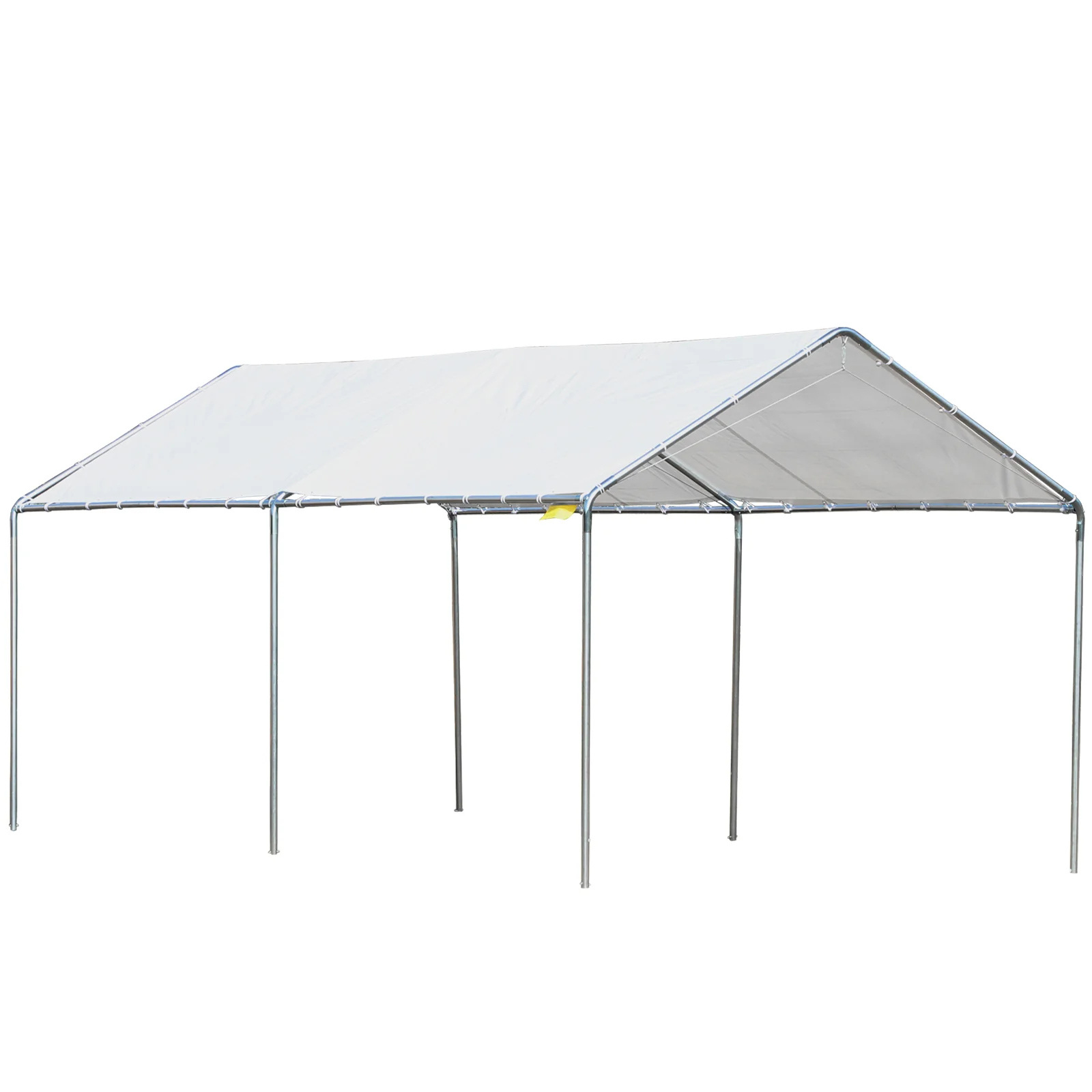 10' x 20' Galvanized Carport with Anchor Kit & Steel Cables, White - Image 12