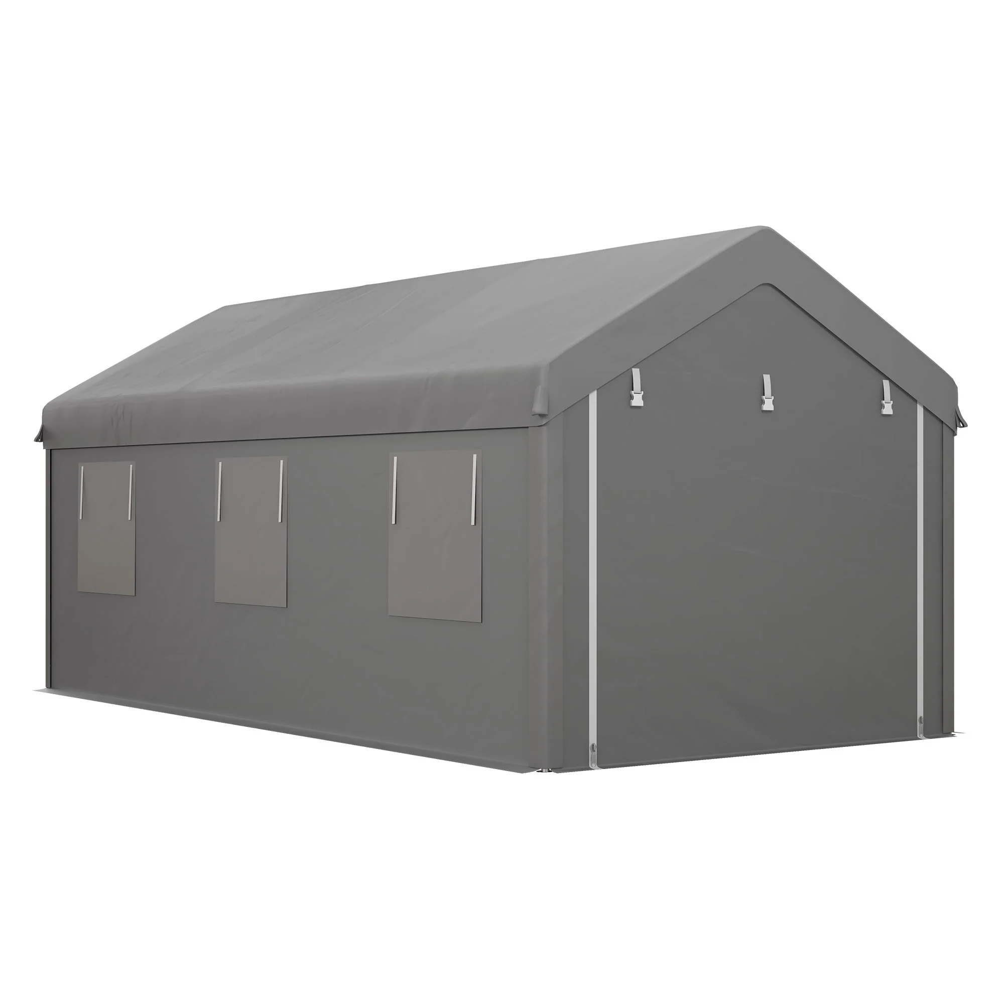 10' x 20' Portable Garage with 2 Roll-Up Doors & 6 Windows - Image 11