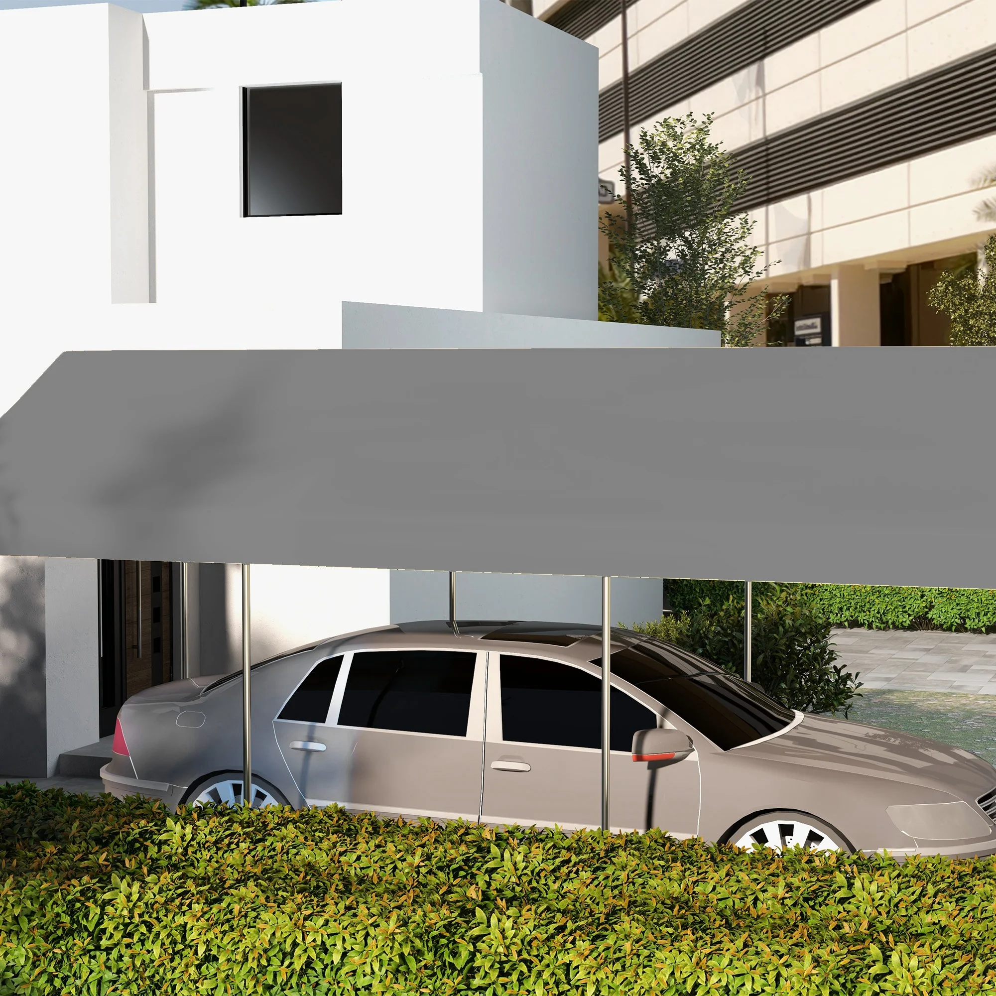 10' x 20' Carport Replacement Canopy with Bungee Cords, Dark Grey - Image 10