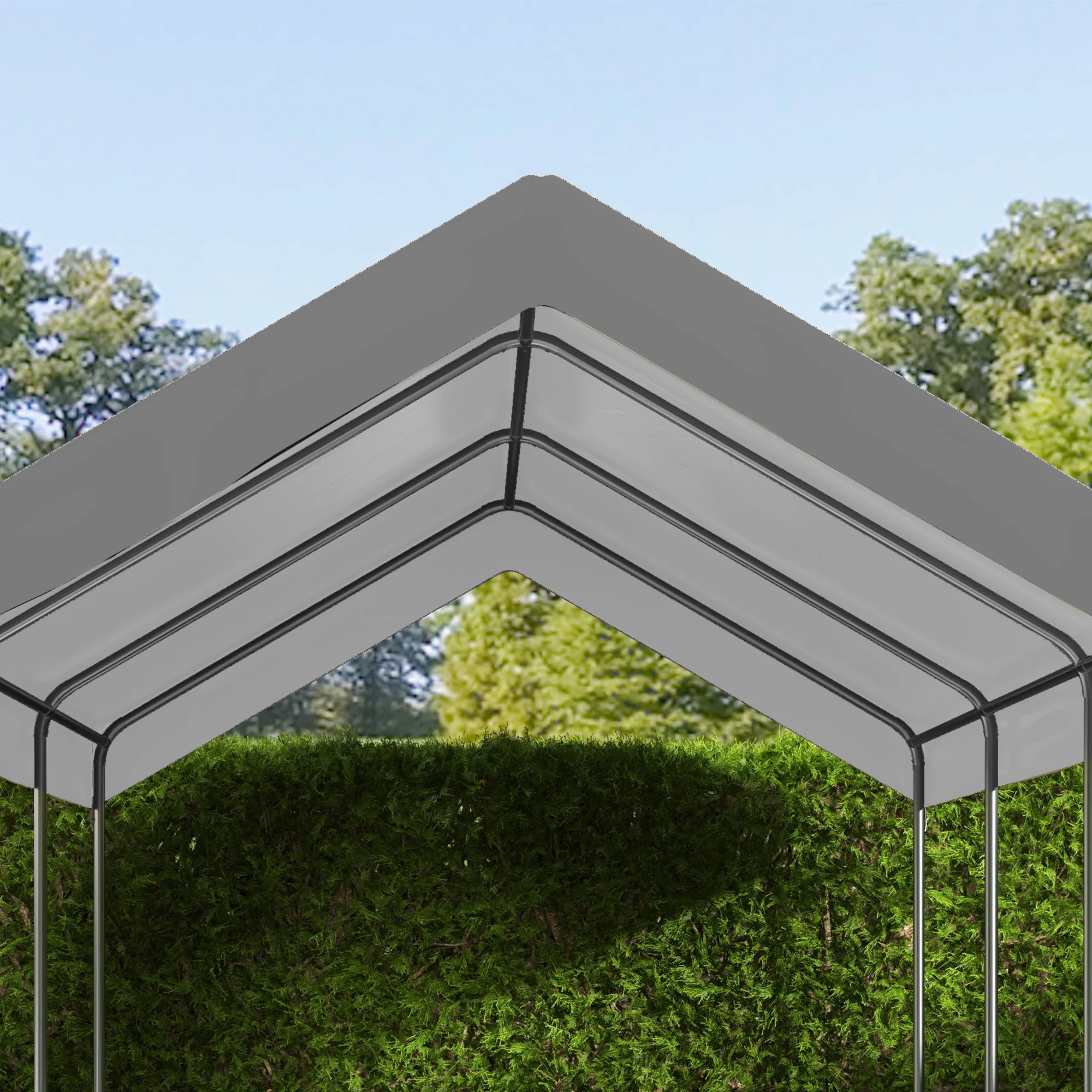 10' x 20' Carport Replacement Canopy with Bungee Cords, Dark Grey - Image 11