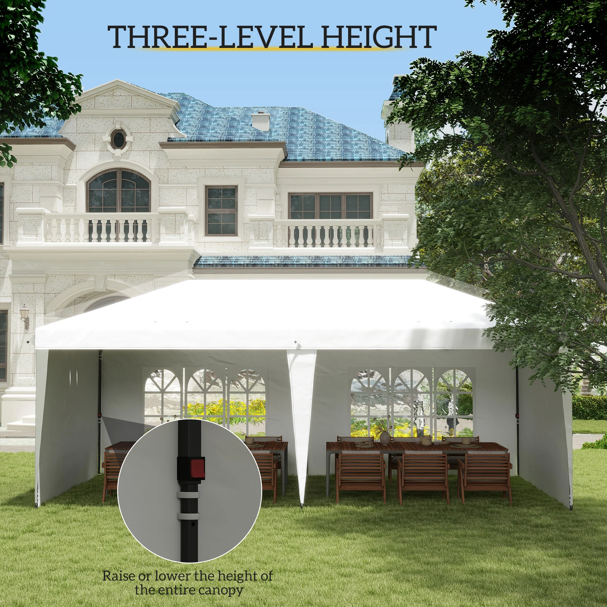 10' x 20' Outdoor Pop Up Canopy Tent with Carry Bag, White - Image 7