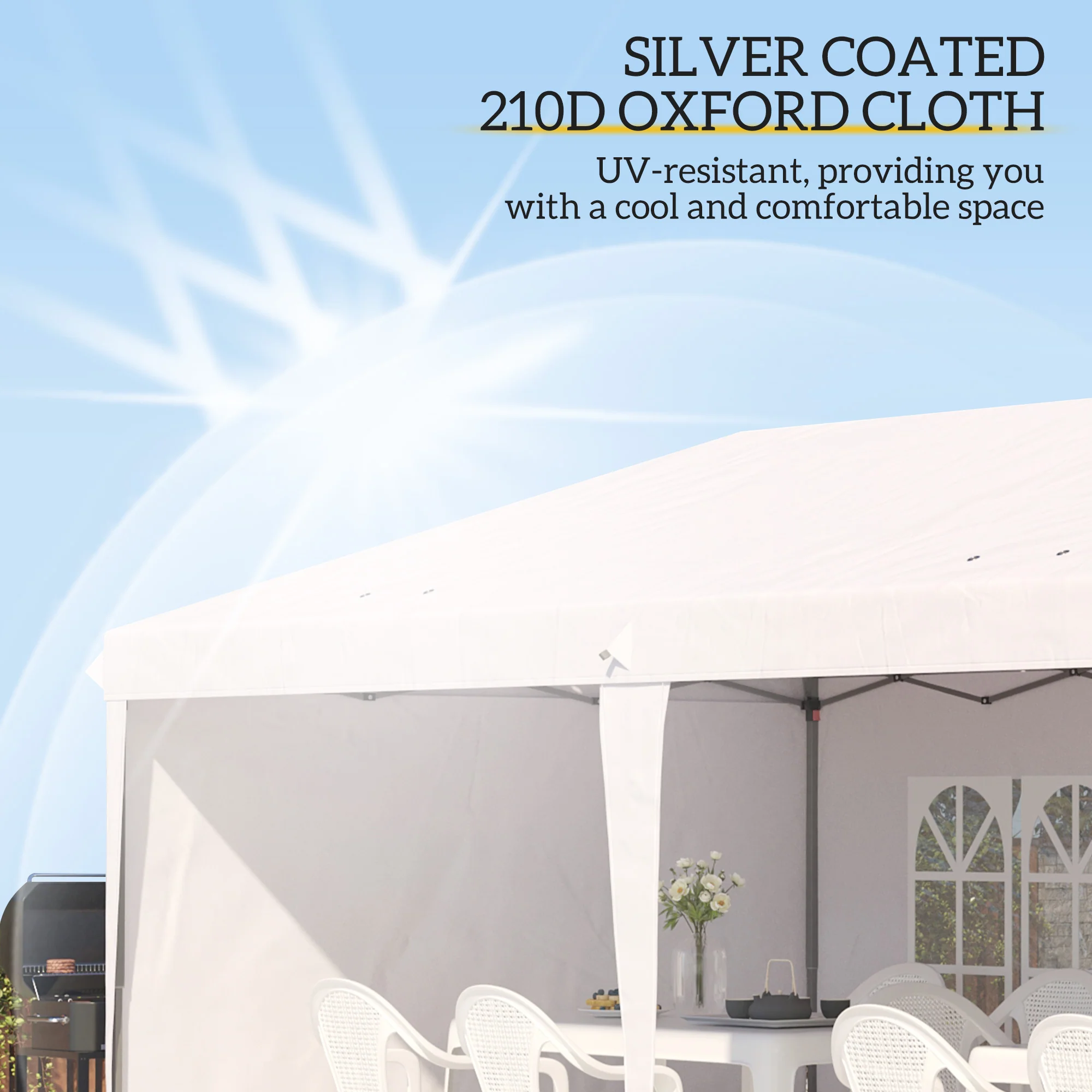 10' x 20' Outdoor Pop Up Canopy Tent with Carry Bag, White - Image 8