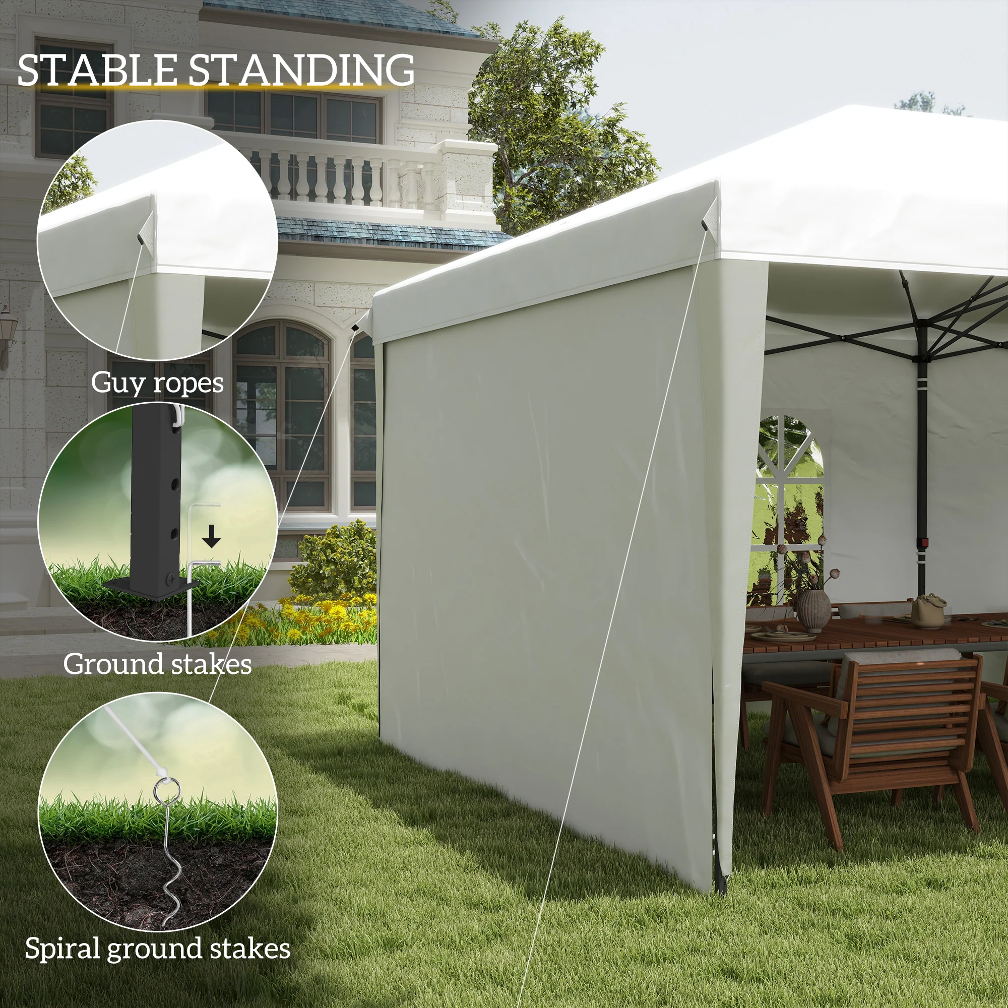 10' x 20' Outdoor Pop Up Canopy Tent with Carry Bag, White - Image 9