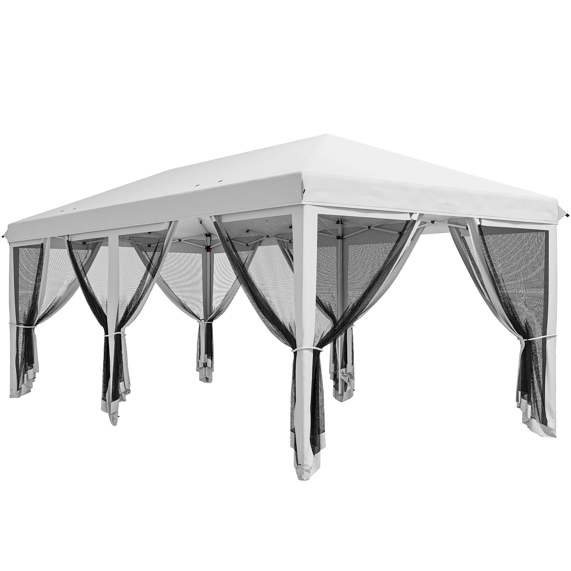 10' x 20' Pop-Up Canopy Tent with Removable Mesh Sidewalls and Carry Bag, White - Image 12
