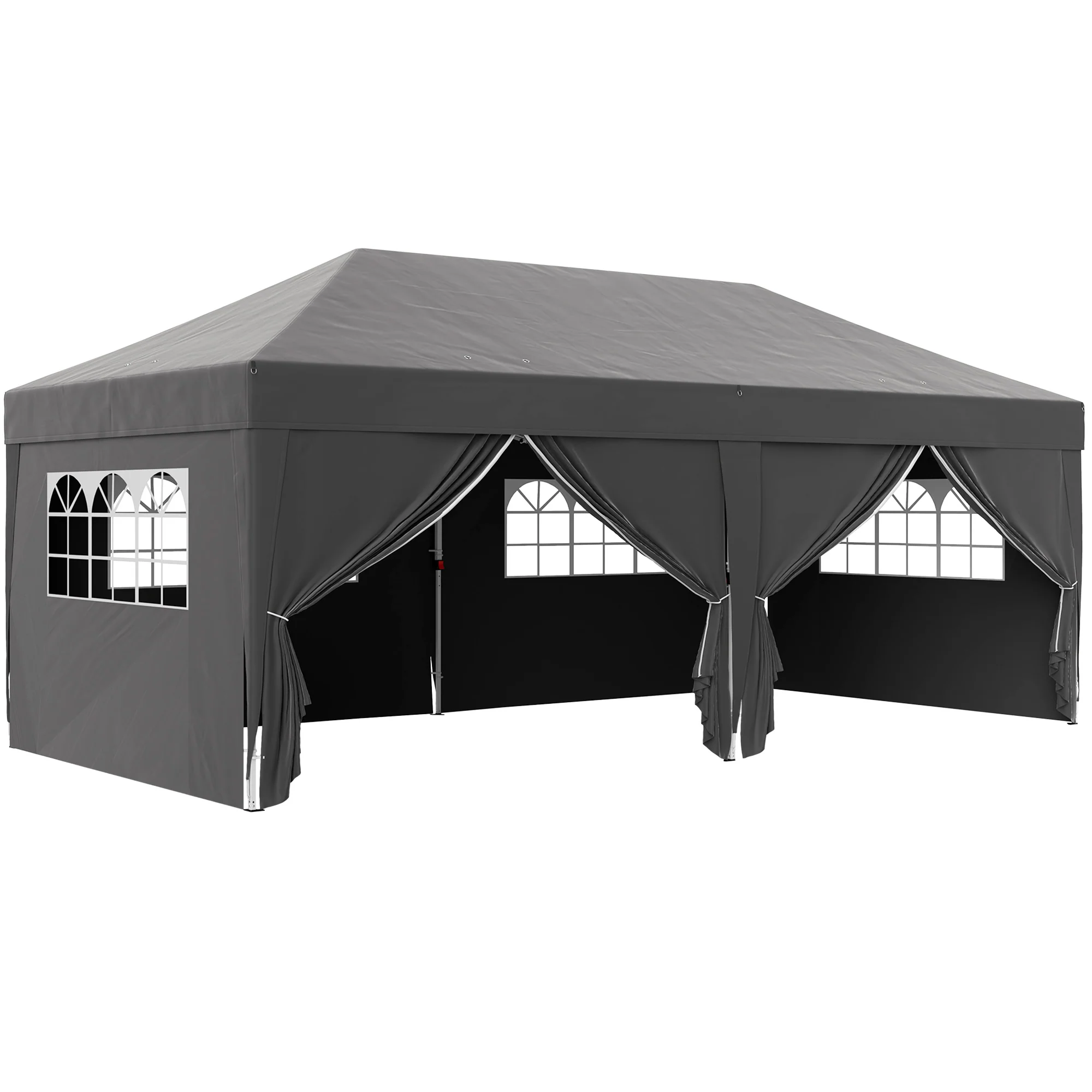 10' x 20' Pop Up Canopy with 6 Walls & Steel Frame, Easy Assemble with Carrying Bag, Black - Image 12